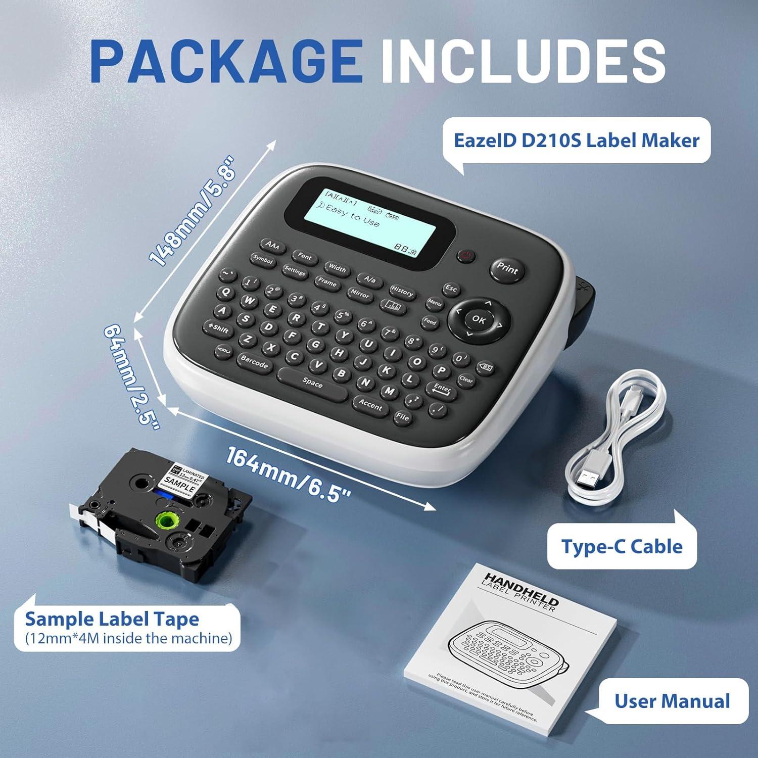 Máquina de Etiquetas EazeID D210S Gris con Cinta 12mm