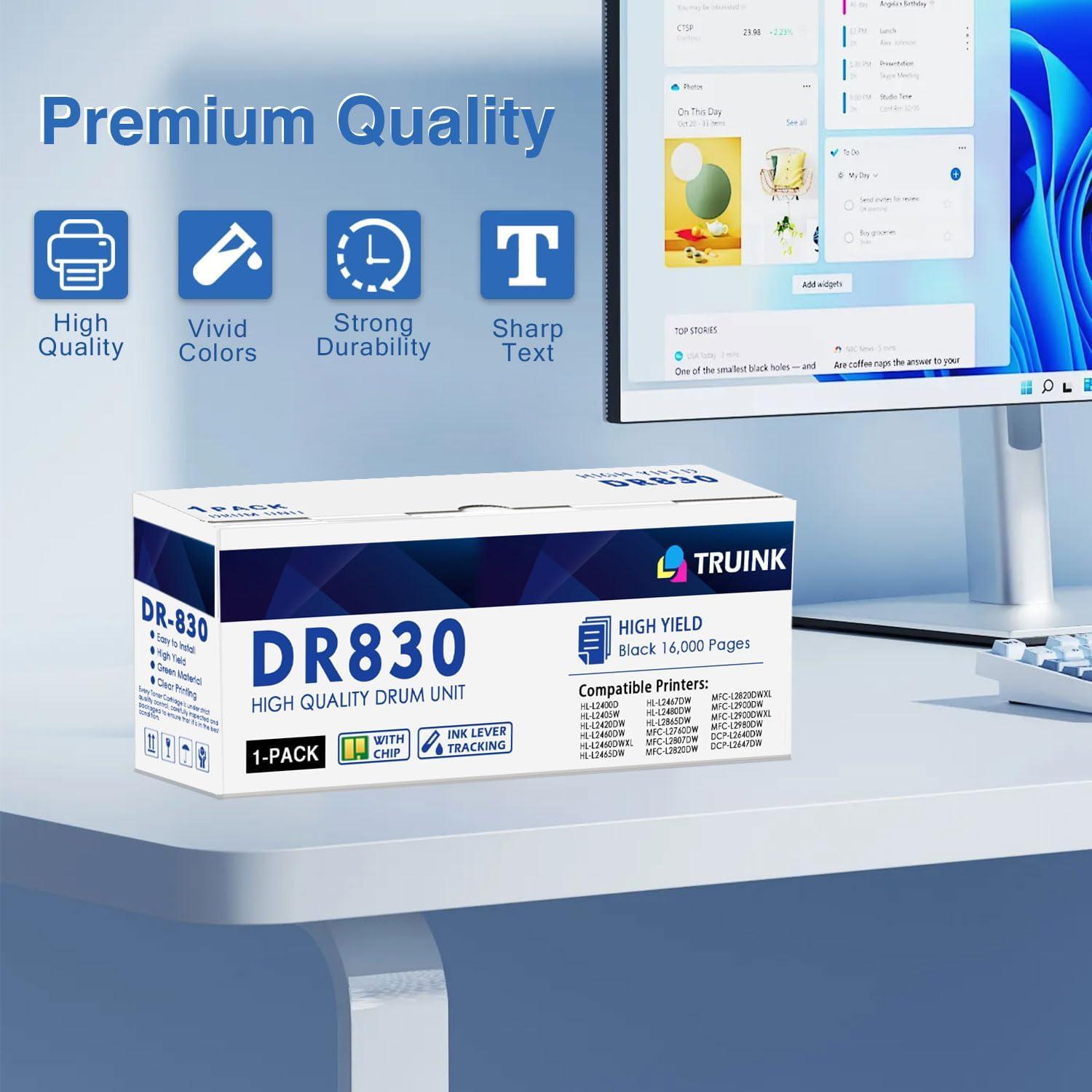 Unidad de tambor TRUINK DR830 - 2 Paquete, 16000 páginas