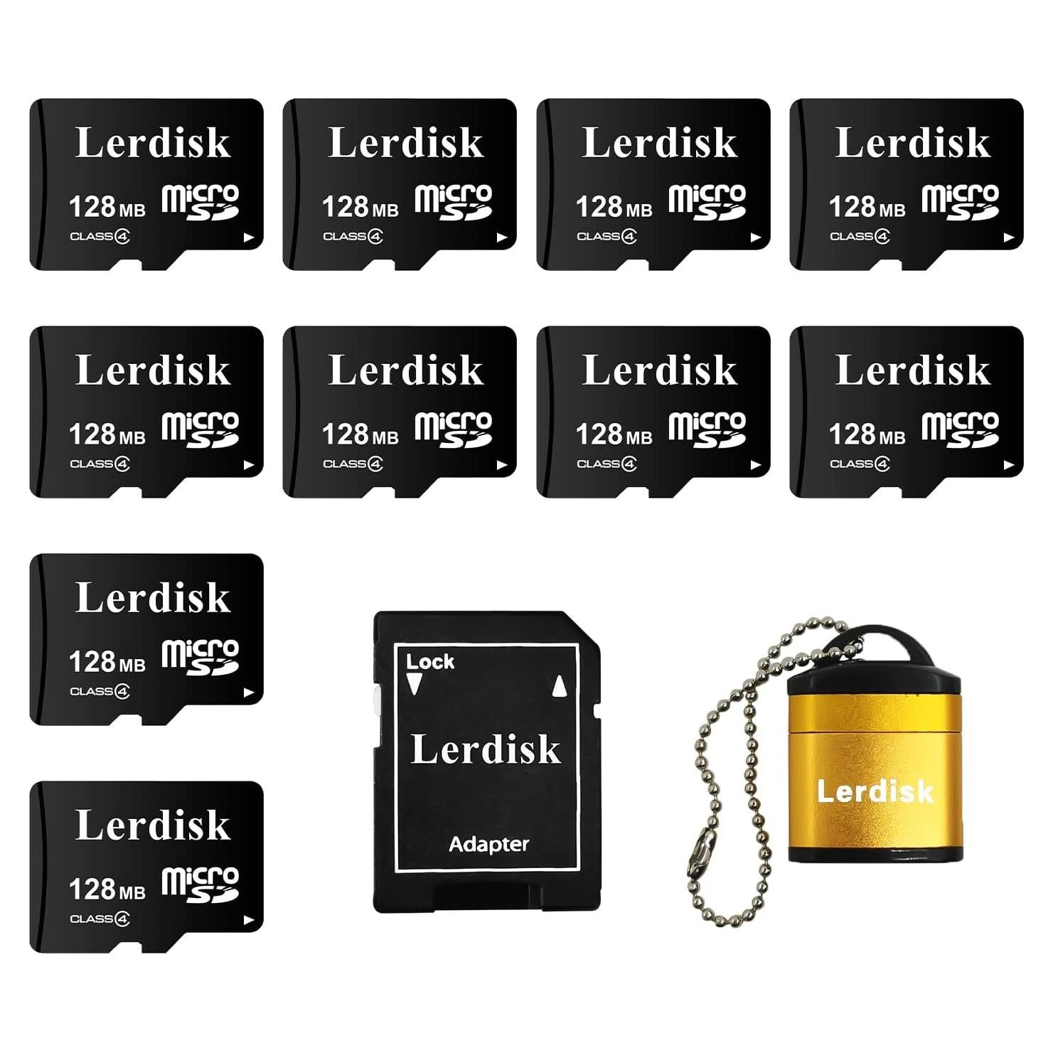 Tarjeta Micro SD Lerdisk 128MB Paquete de 10 para MP3