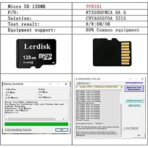 Tarjeta Micro SD Lerdisk 128MB Paquete de 10 para MP3