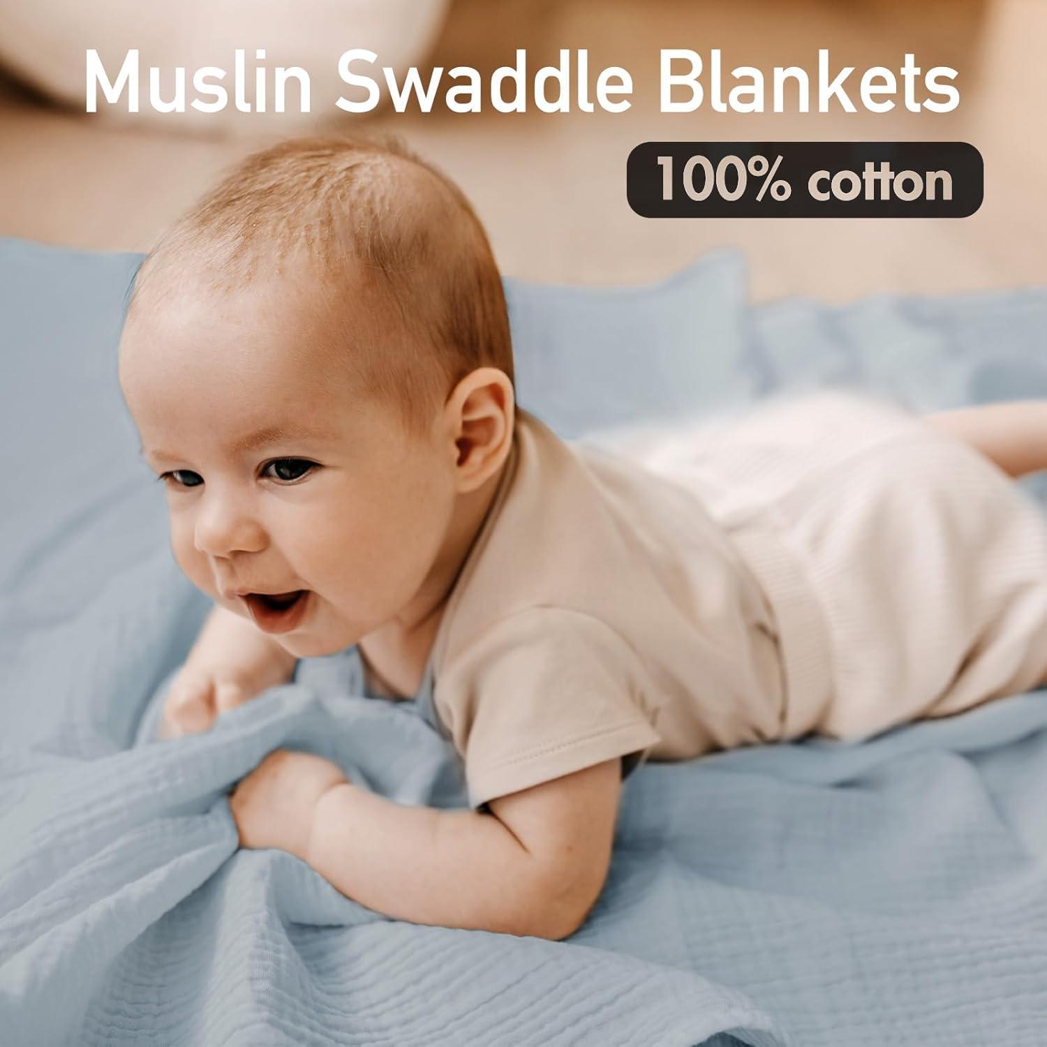 Mantas de Muselina GLLQUEN BABY - Paquete de 3, 96.5x101.6cm
