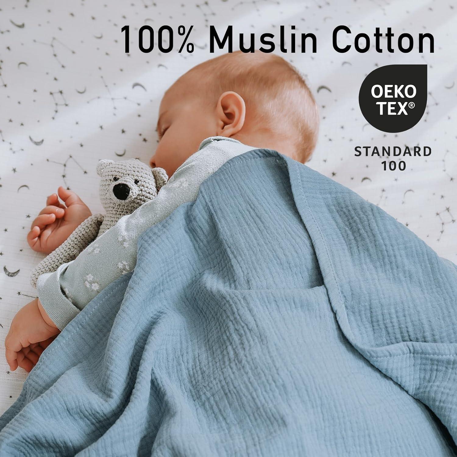 Mantas de Muselina GLLQUEN BABY - Paquete de 3, 96.5x101.6cm