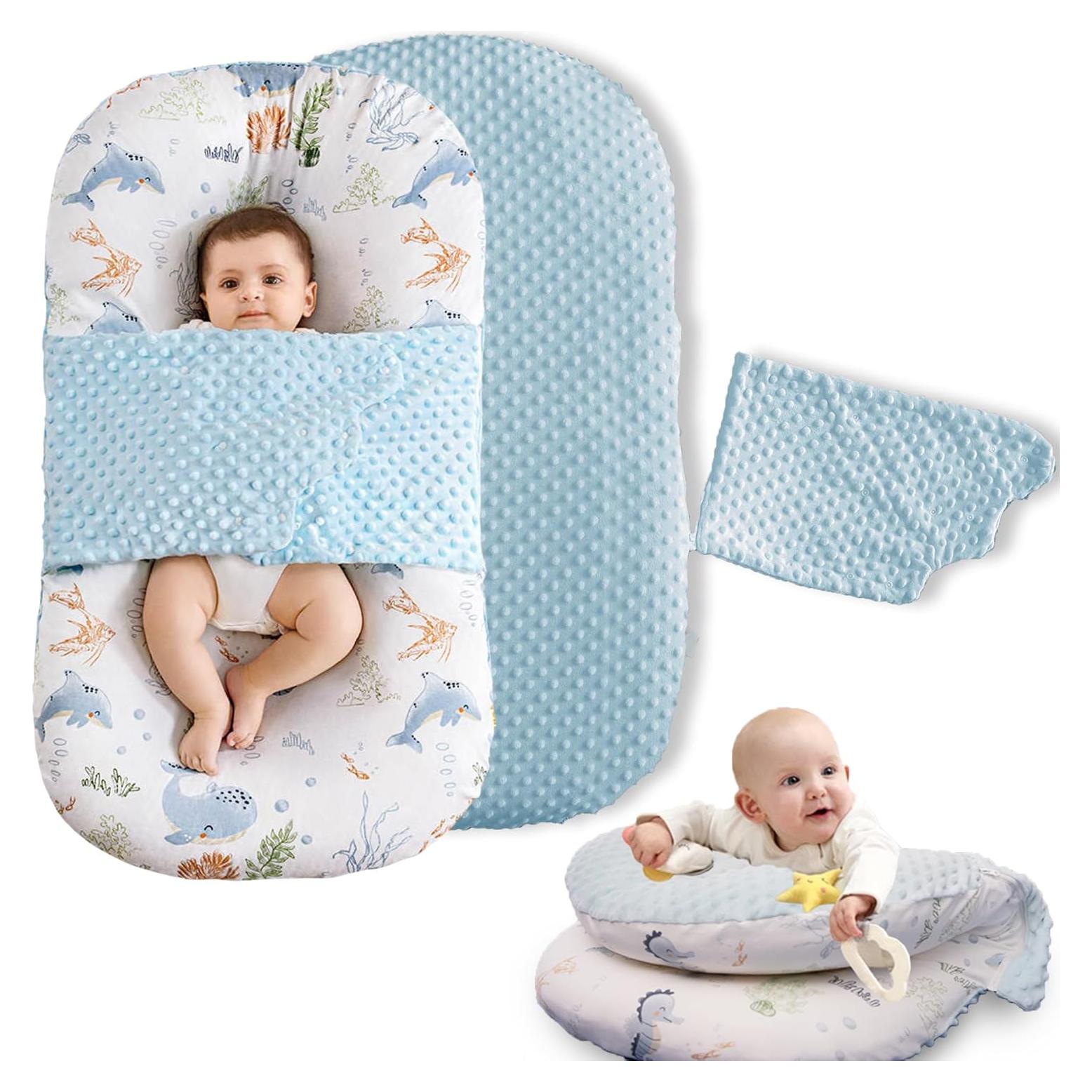 Cojín para Bebé Brunees 2-en-1 Algodón Azul 0-24 Meses