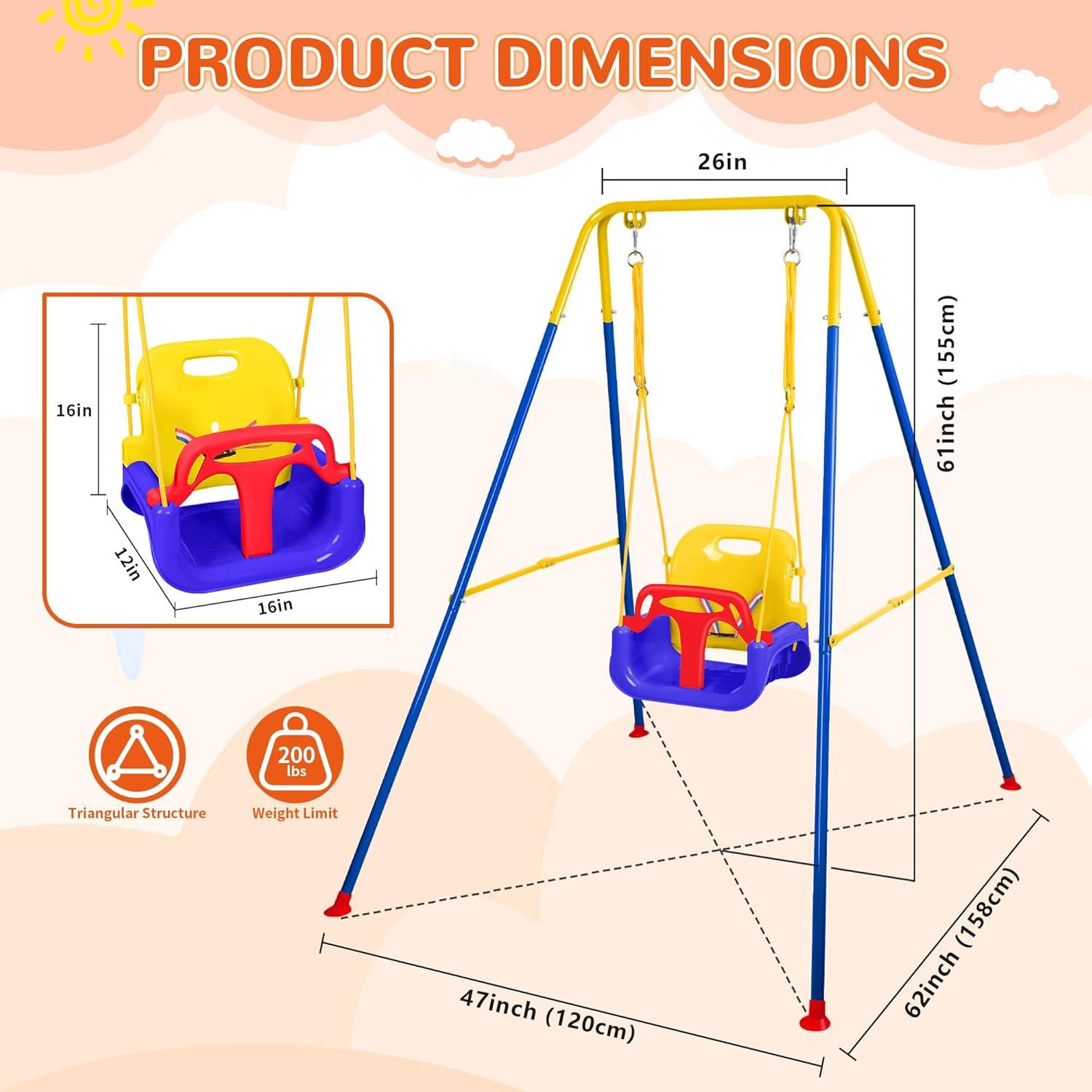 Columpio 3 en 1 Bighaki808 para Bebés y Niños hasta 90 kg