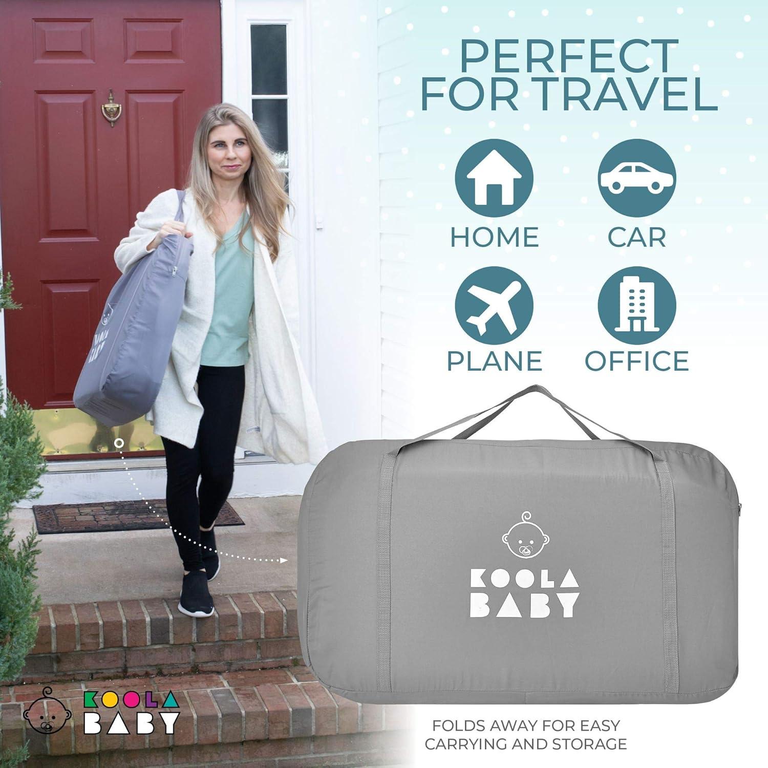 Cuna 3 en 1 KoolaBaby Gris Plegable Lateral y Parque Infantil