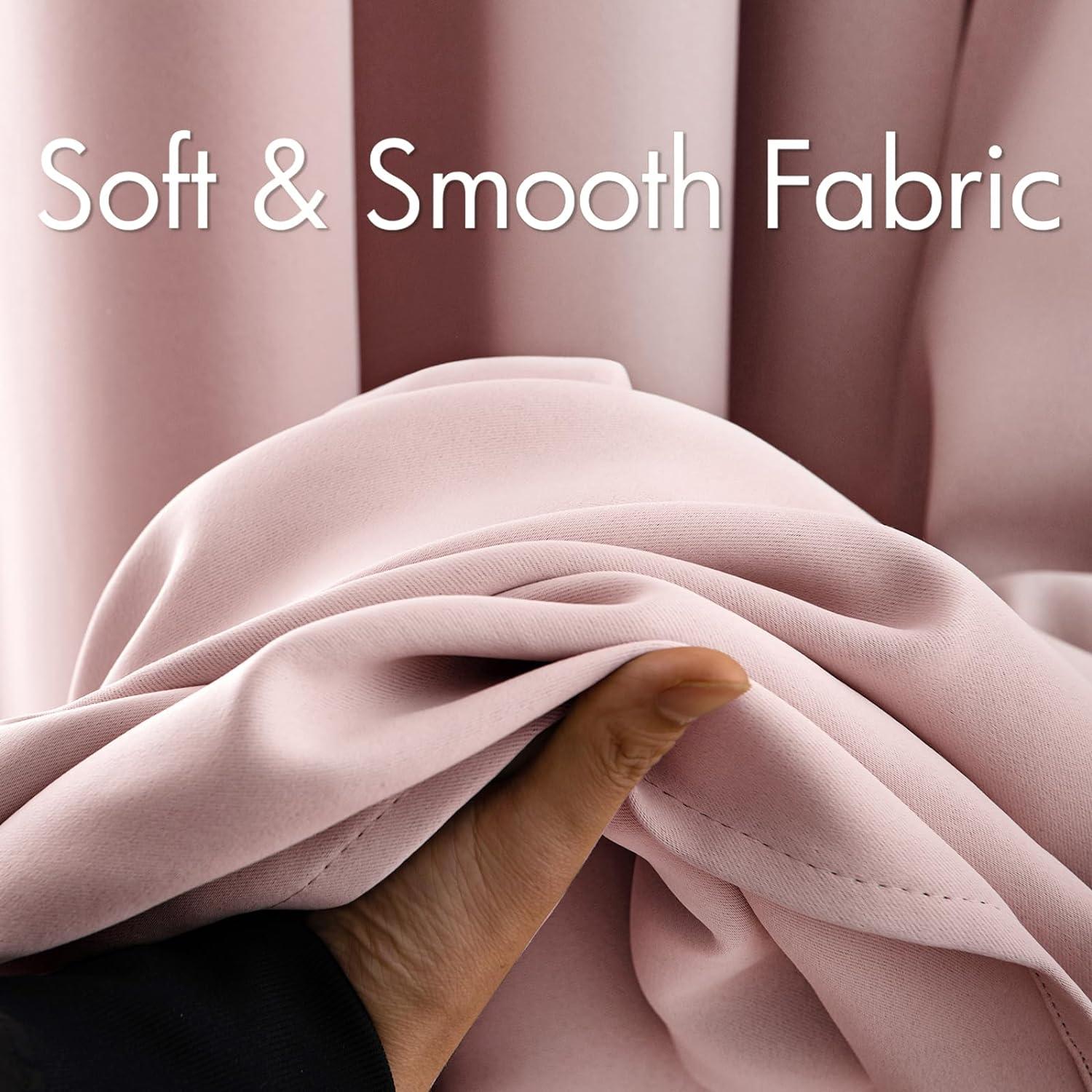 Cortinas Opacas MIULEE 2 Paneles 106.68 x 160.02 cm Rosa Bebé