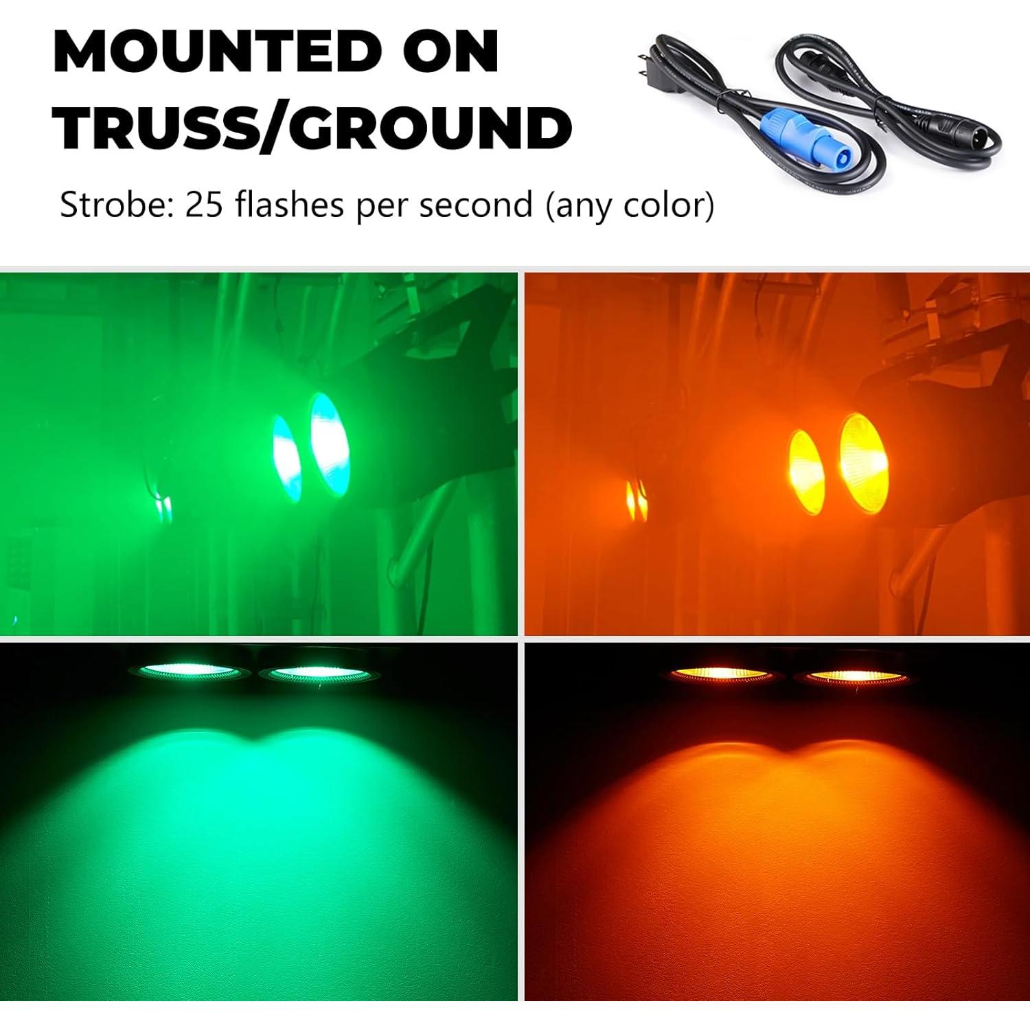 Luces Par COB DJXFLI 2x100W RGBWAuv 6 en 1 para eventos