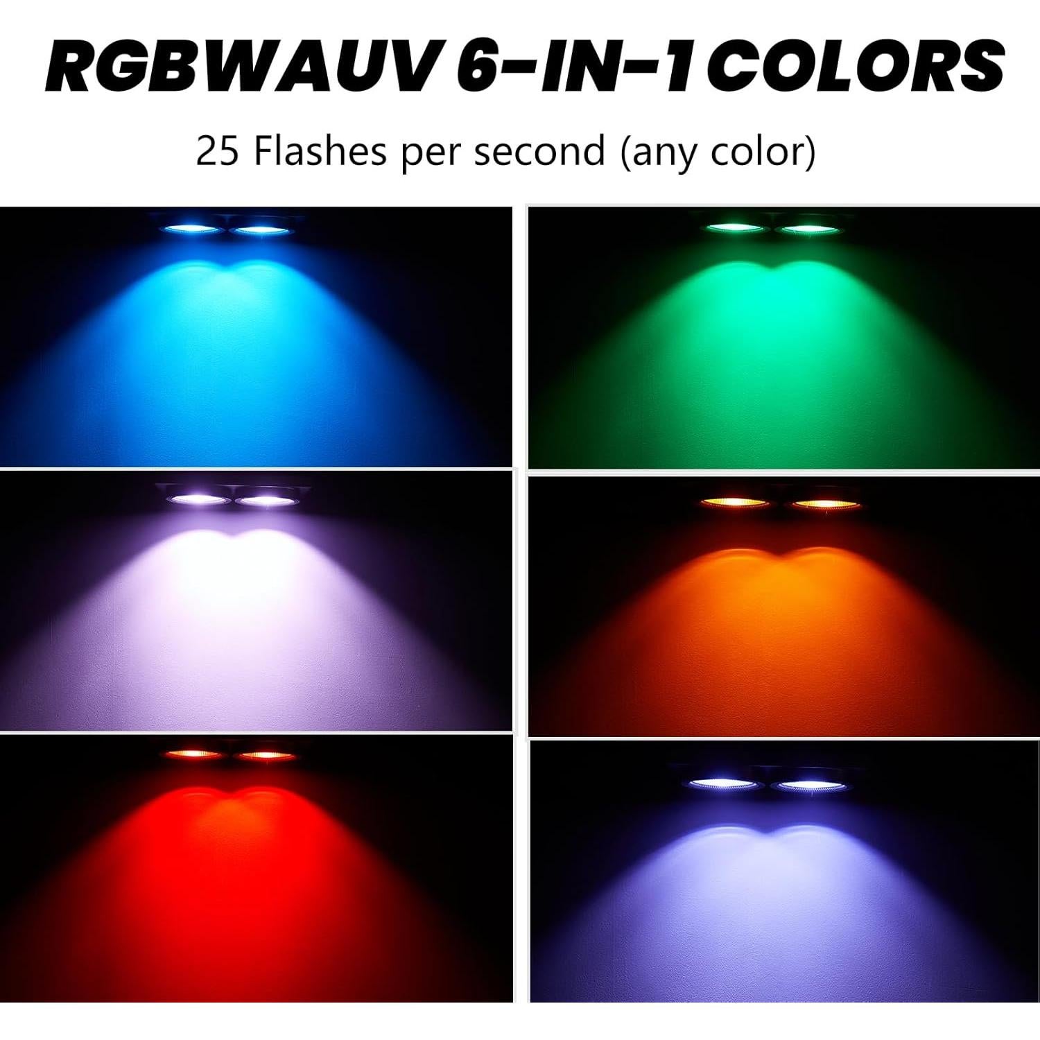 Luces Par COB DJXFLI 2x100W RGBWAuv 6 en 1 para eventos