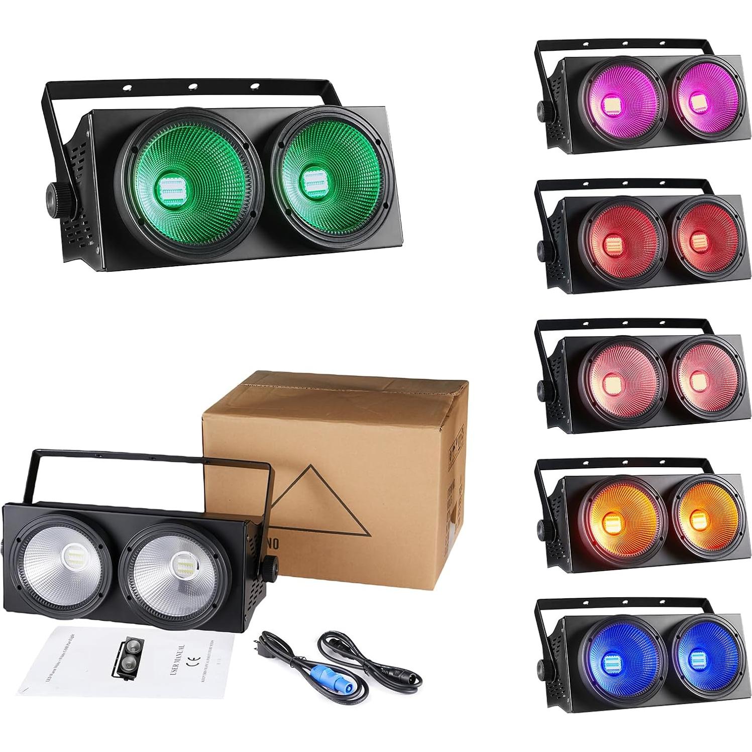 Luces Par COB DJXFLI 2x100W RGBWAuv 6 en 1 para eventos