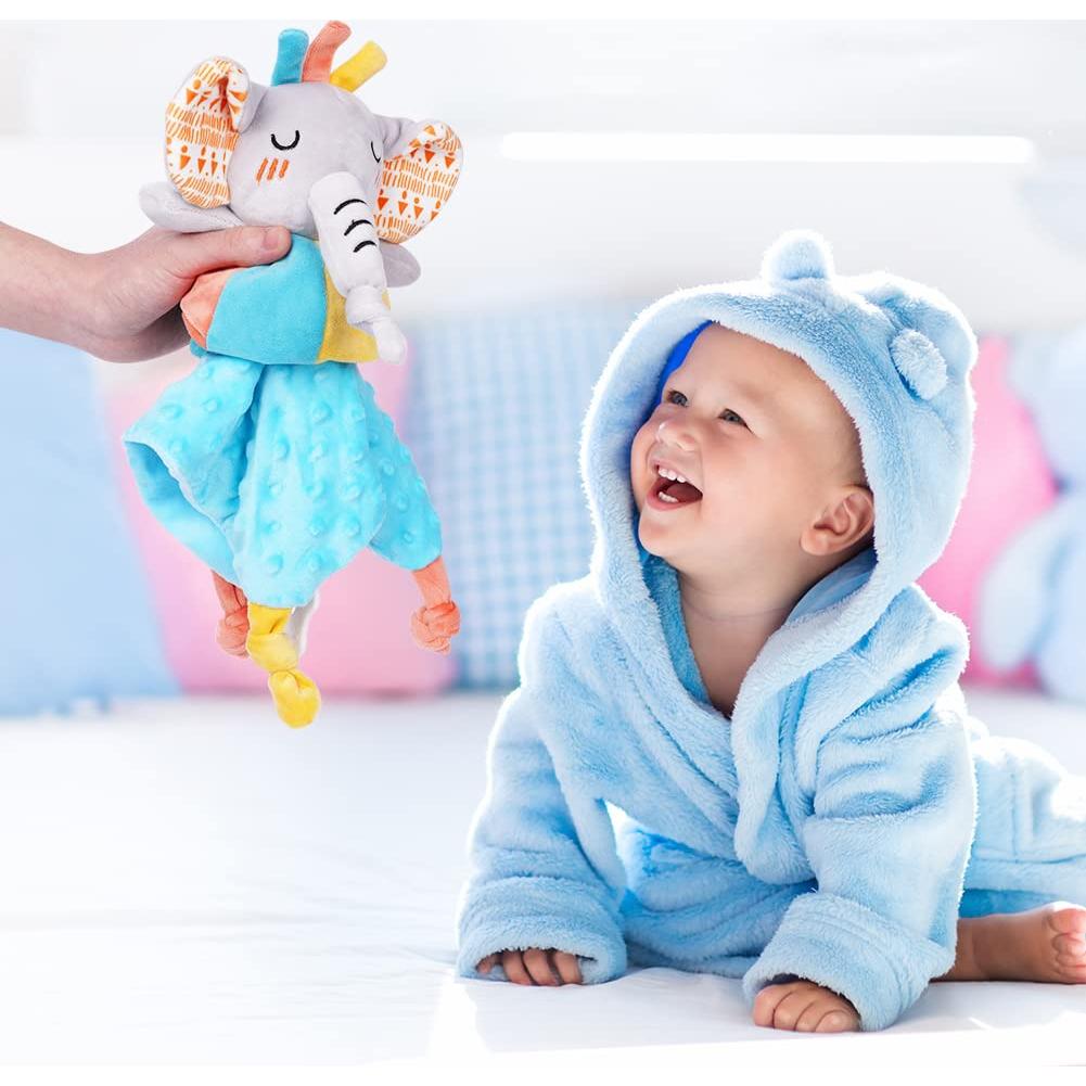 Manta de Seguridad para Bebé Vicloon Elefante 31x31 cm Azul