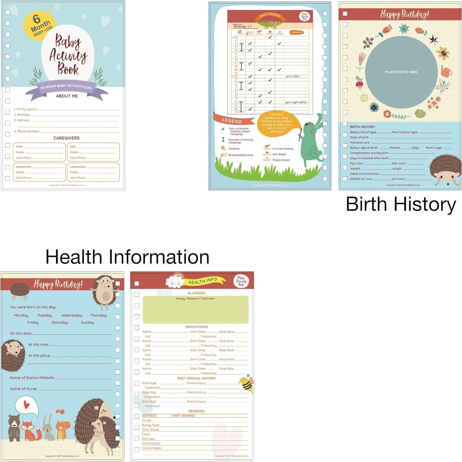 Diario Médico para Bebés Básicos Médicos - Registro Diario A4