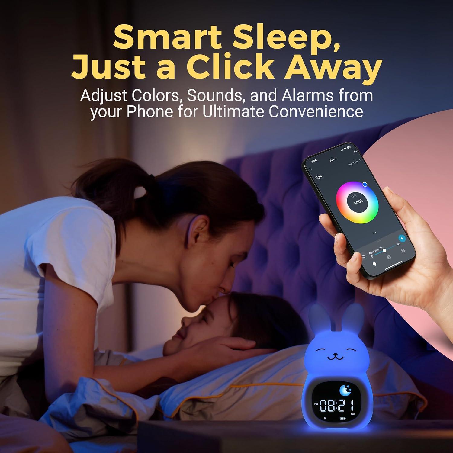 Reloj Despertador Digital Bumble & Bright Conejo Luz Nocturna