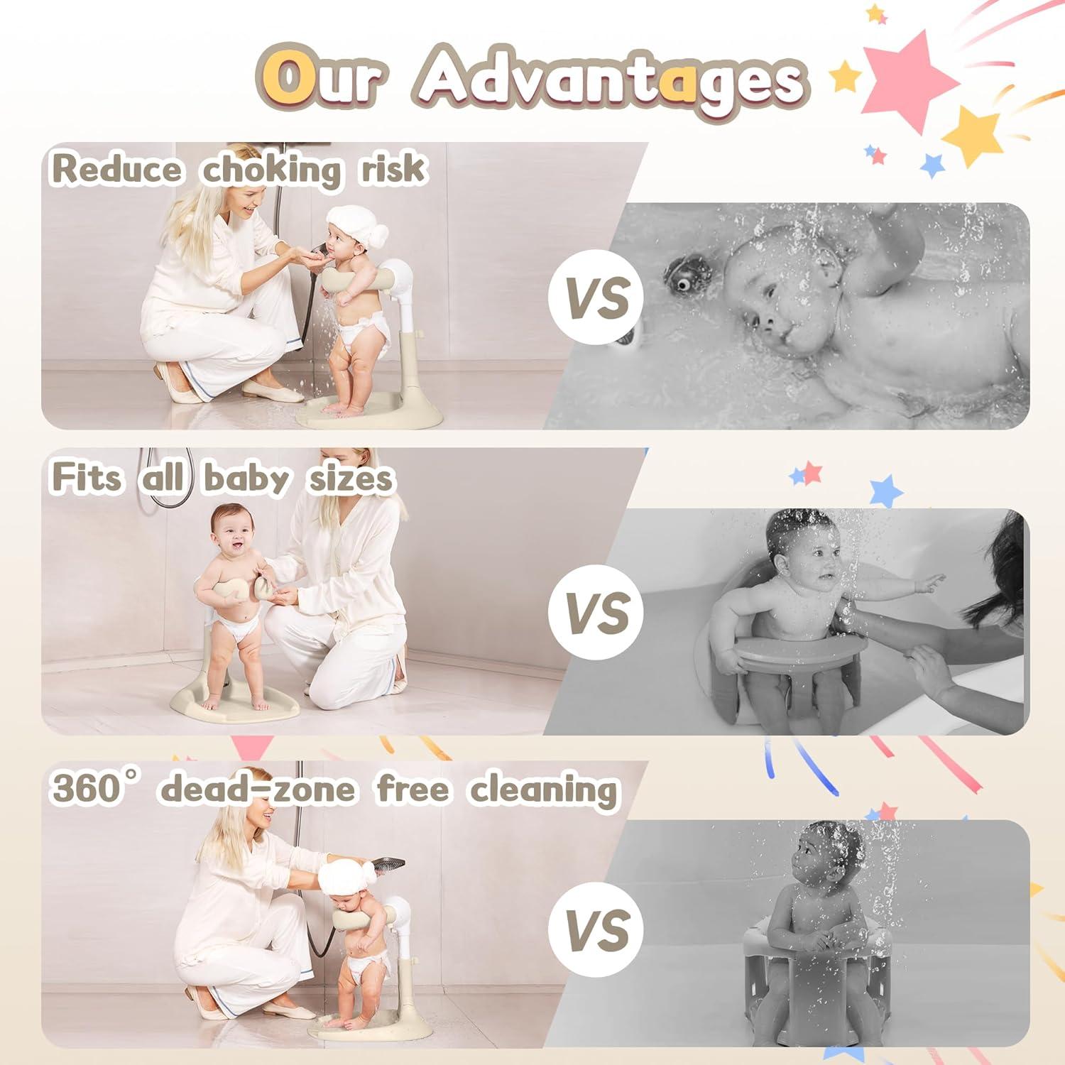 Soporte para Ducha de Bebé Plegable con Base Antideslizante