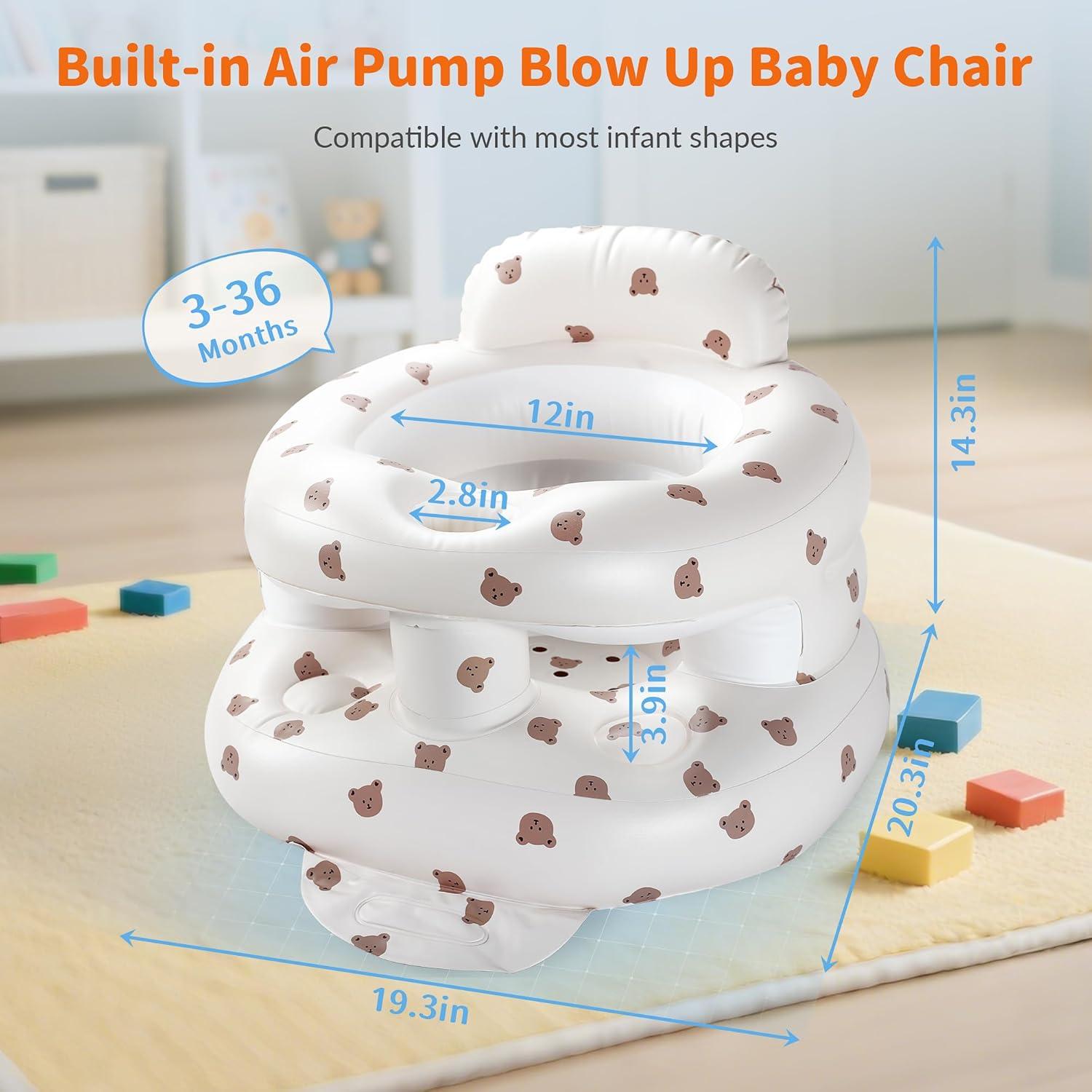 Asiento Inflable para Bebés Oso-Rail con Soporte Ergonómico
