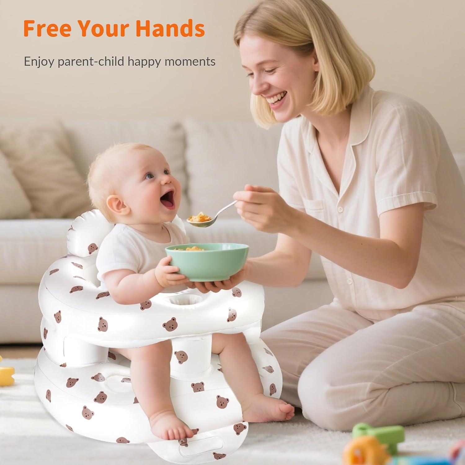 Asiento Inflable para Bebés Oso-Rail con Soporte Ergonómico