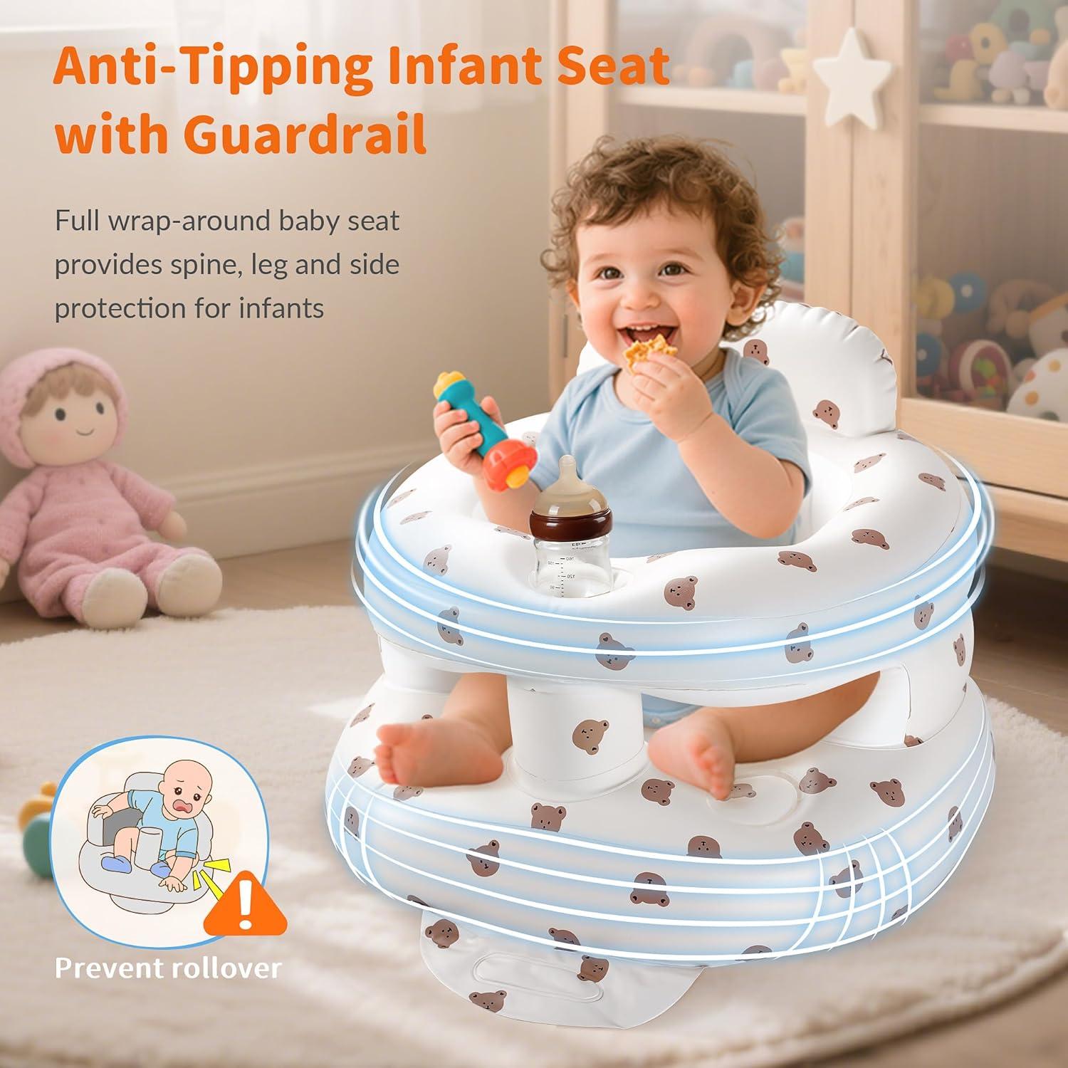 Asiento Inflable para Bebés Oso-Rail con Soporte Ergonómico