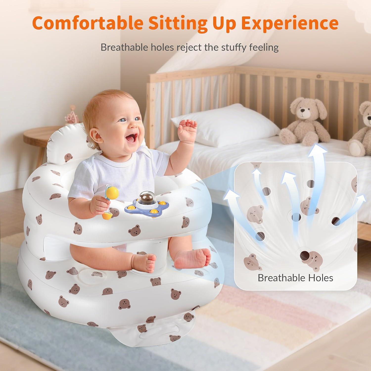 Asiento Inflable para Bebés Oso-Rail con Soporte Ergonómico