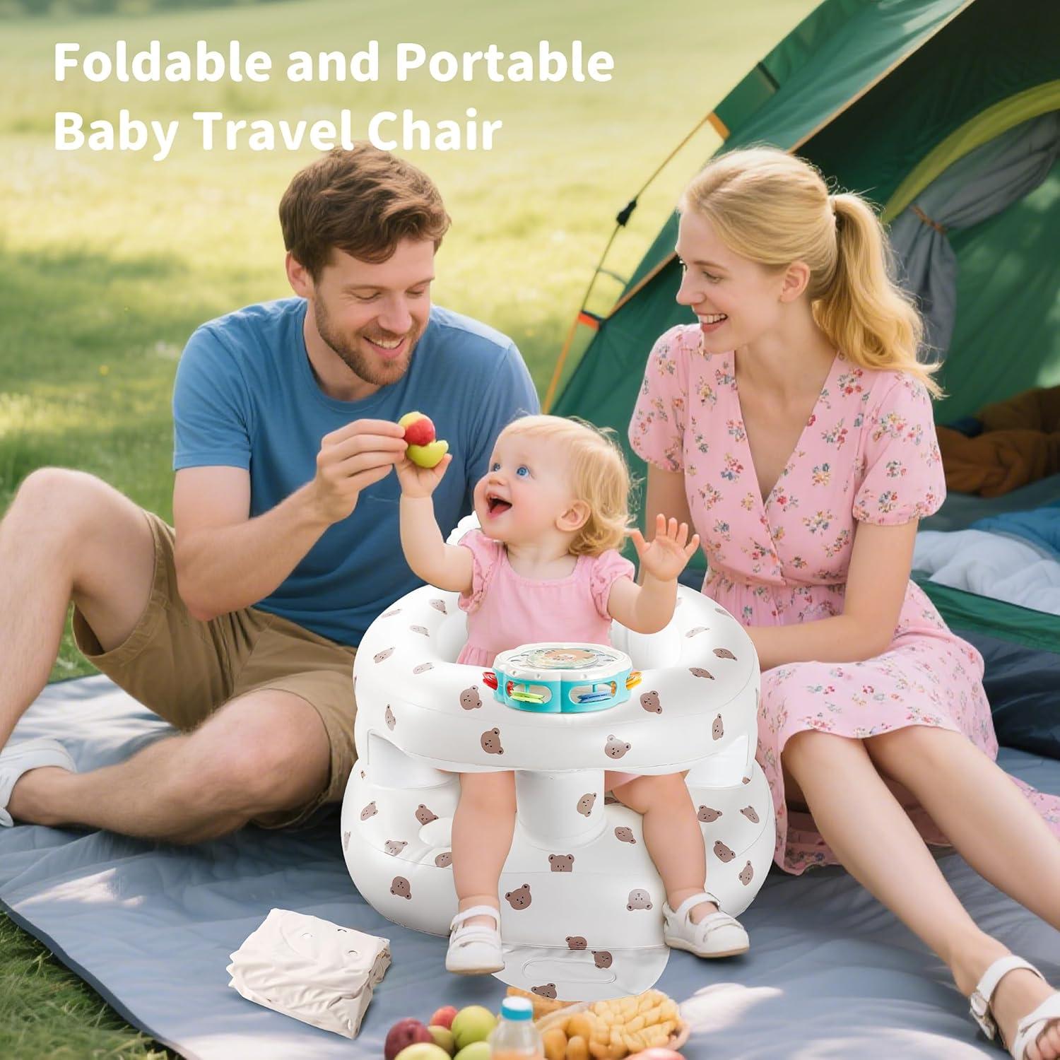 Asiento Inflable para Bebés Oso-Rail con Soporte Ergonómico