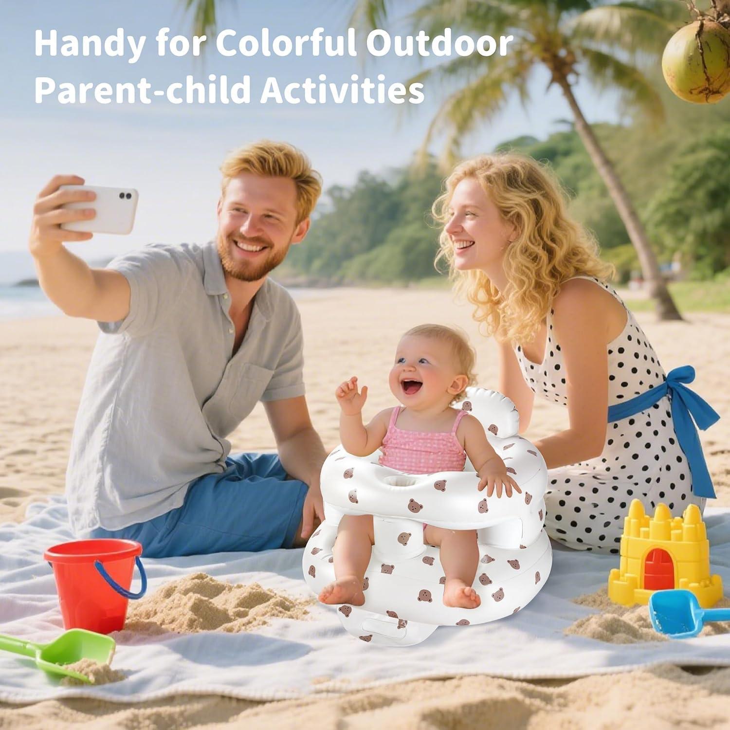 Asiento Inflable para Bebés Oso-Rail con Soporte Ergonómico