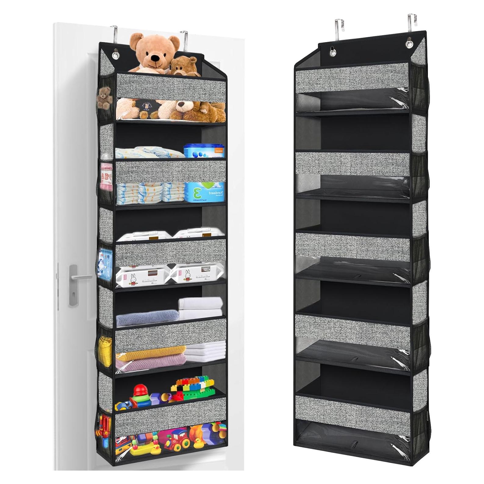 Organizador sobre puerta Homyfort 5 bolsillos grandes negro