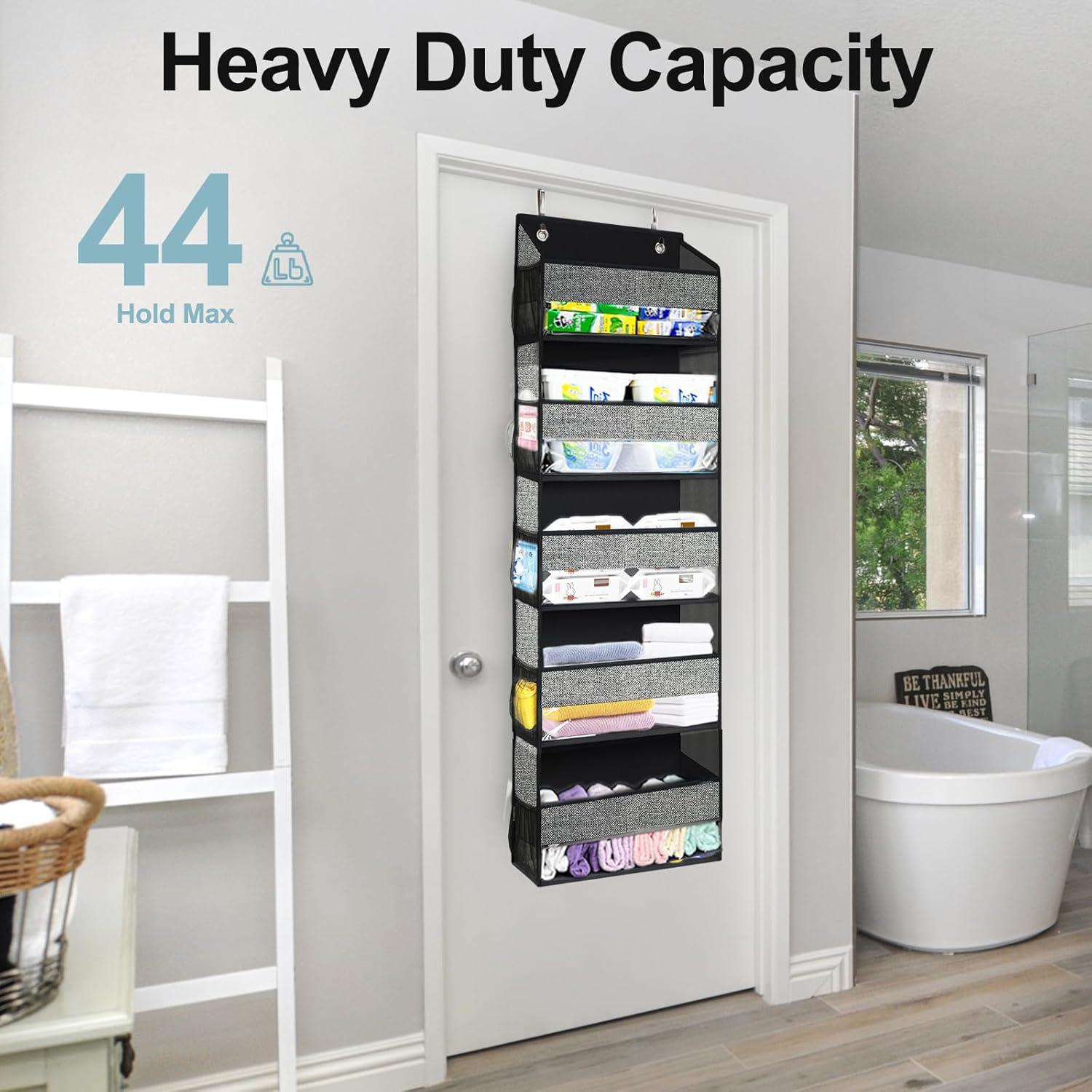 Organizador sobre puerta Homyfort 5 bolsillos grandes negro