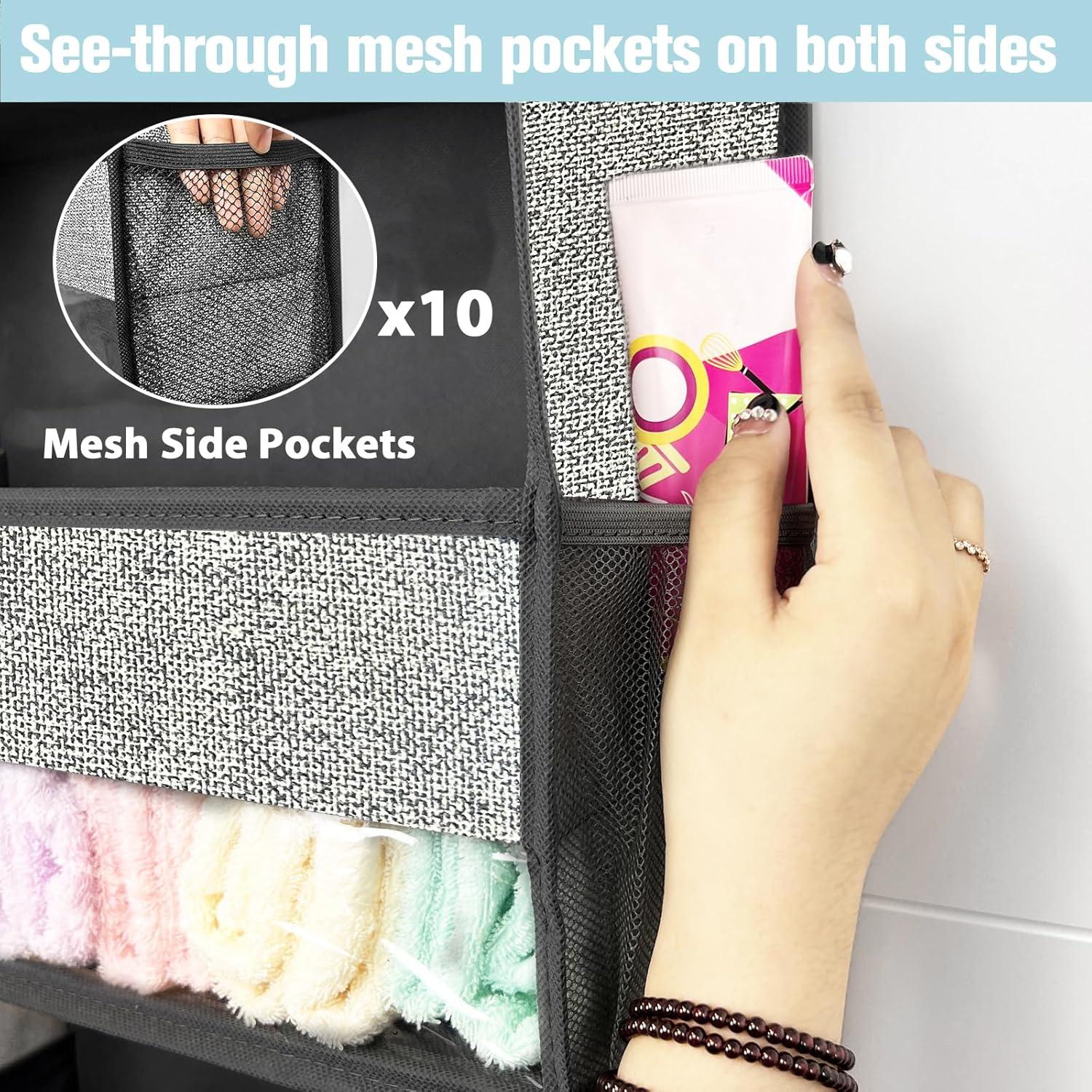 Organizador sobre puerta Homyfort 5 bolsillos grandes negro