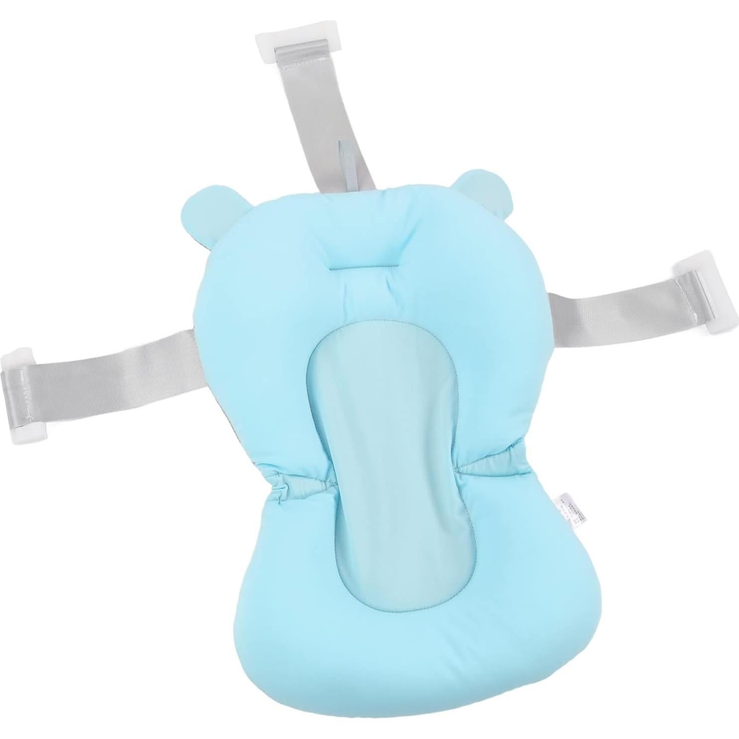 Cojín de Baño para Bebés Oso Azul - Soporte Flotante Seguro