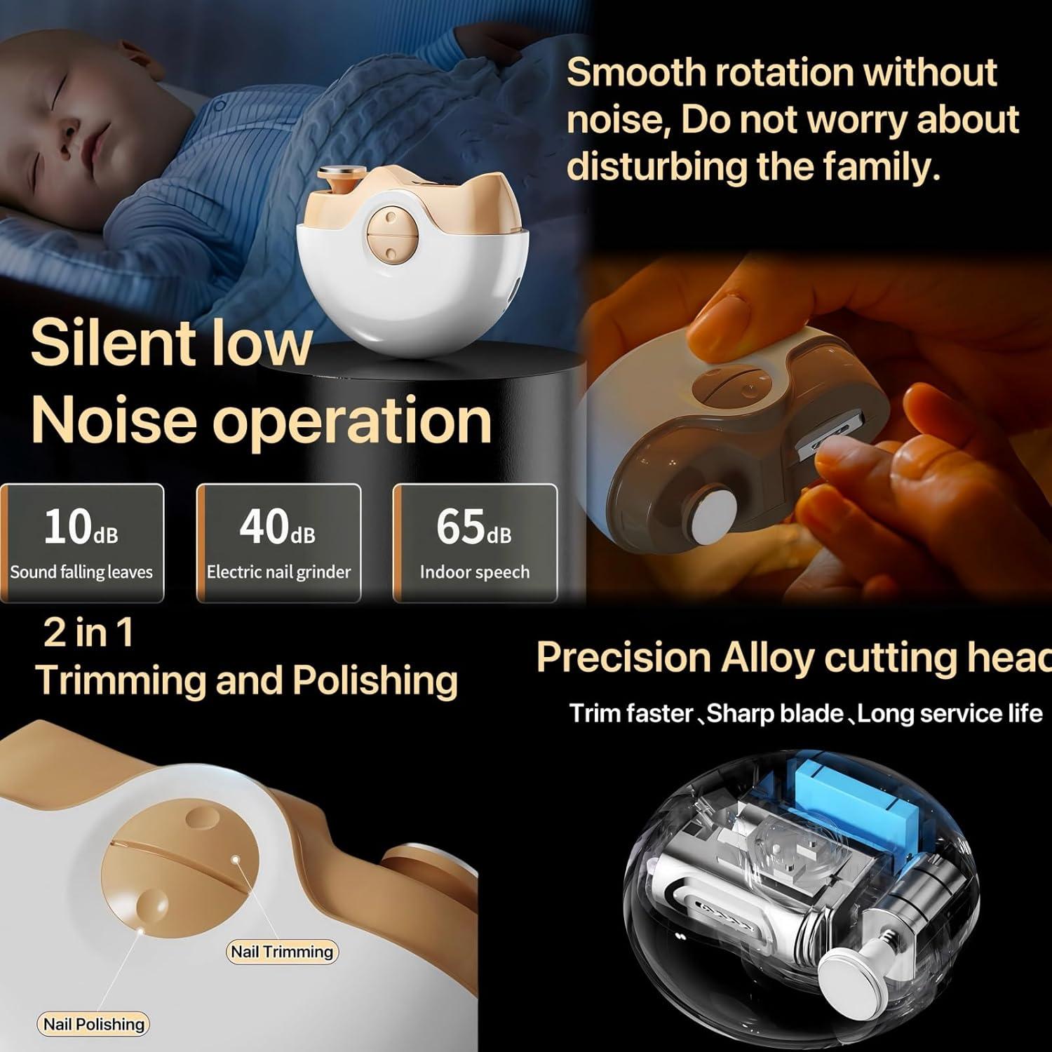 Cortauñas Eléctrico 2 en 1 LEOVITA Negro con Doble Velocidad