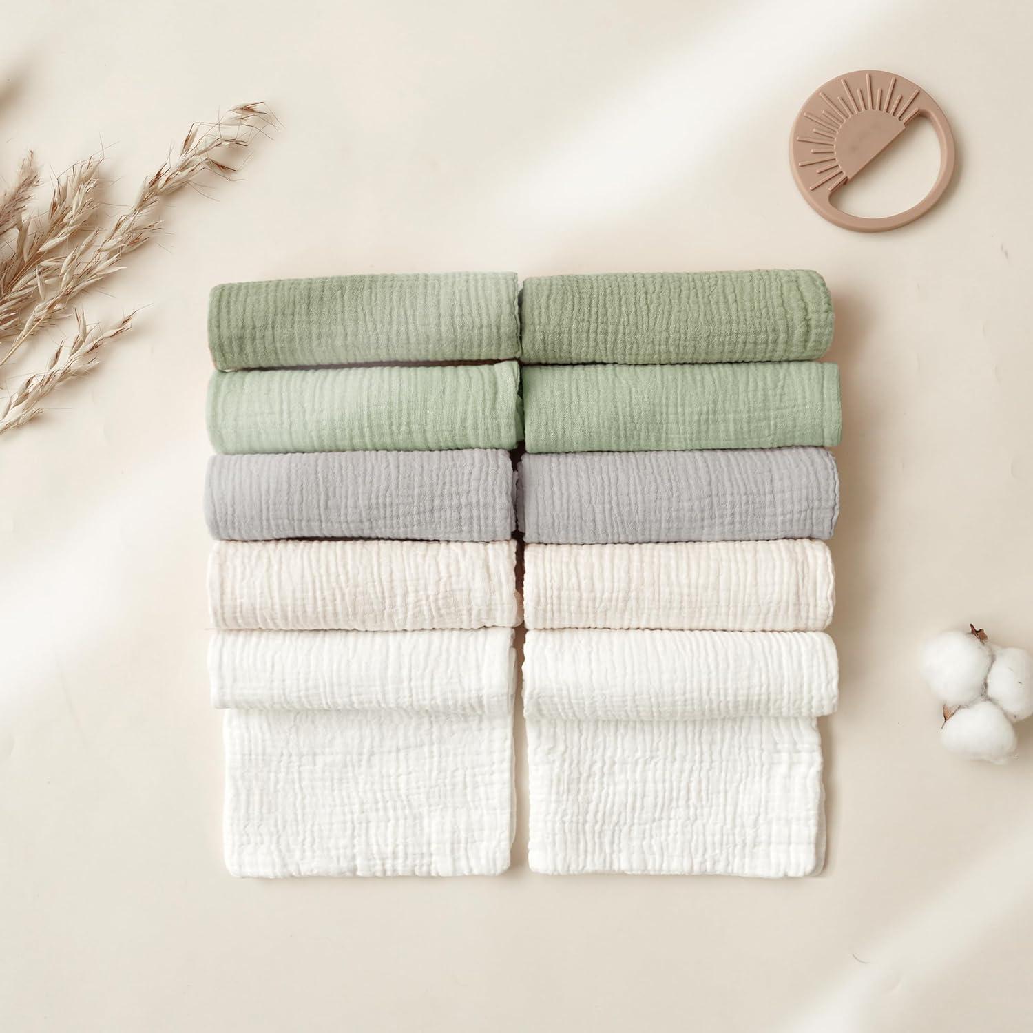 Toallitas de Muselina para Bebés Konssy - 10 Unidades 100% Algodón