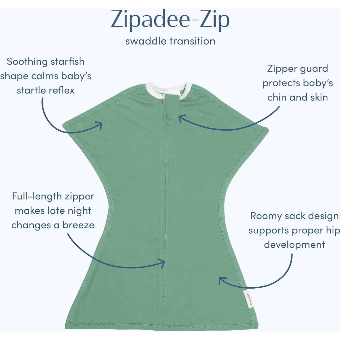 Manta de Swaddle Zipadee-Zip SleepingBaby Albahaca X-Pequeño