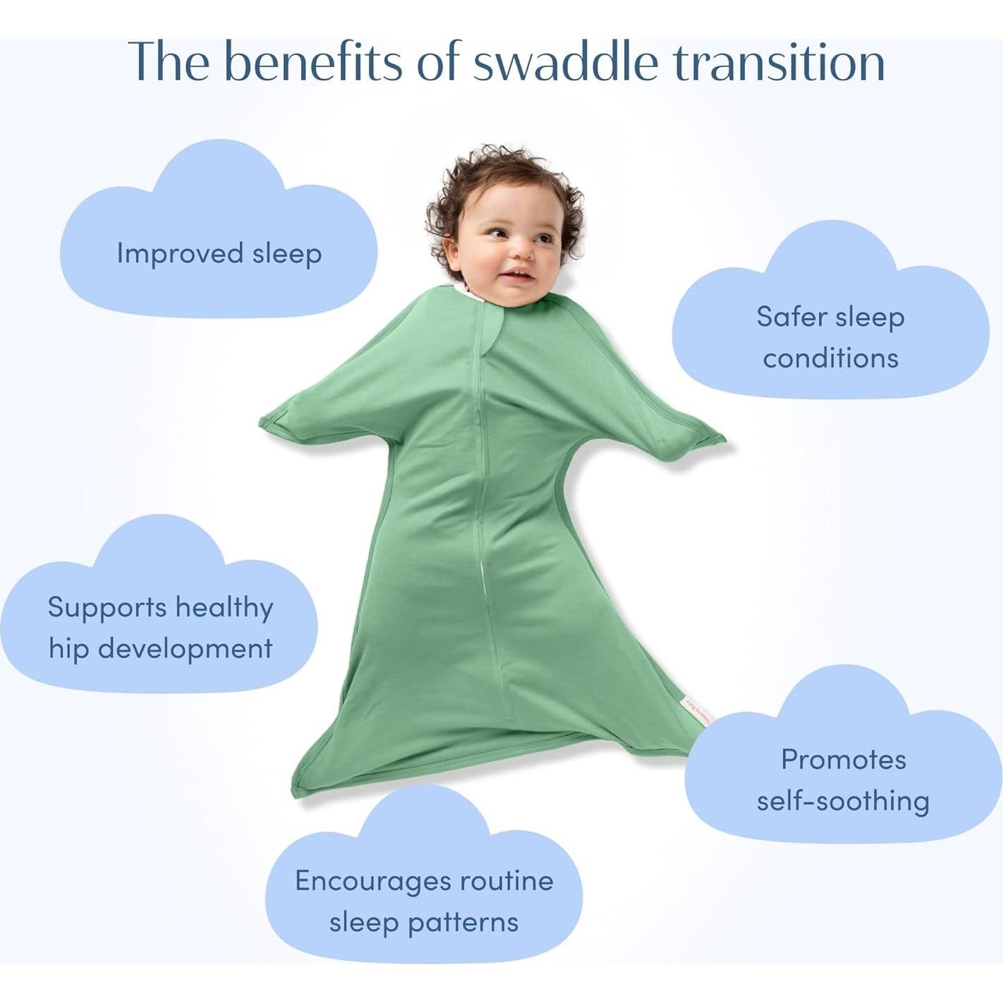 Manta de Swaddle Zipadee-Zip SleepingBaby Albahaca X-Pequeño