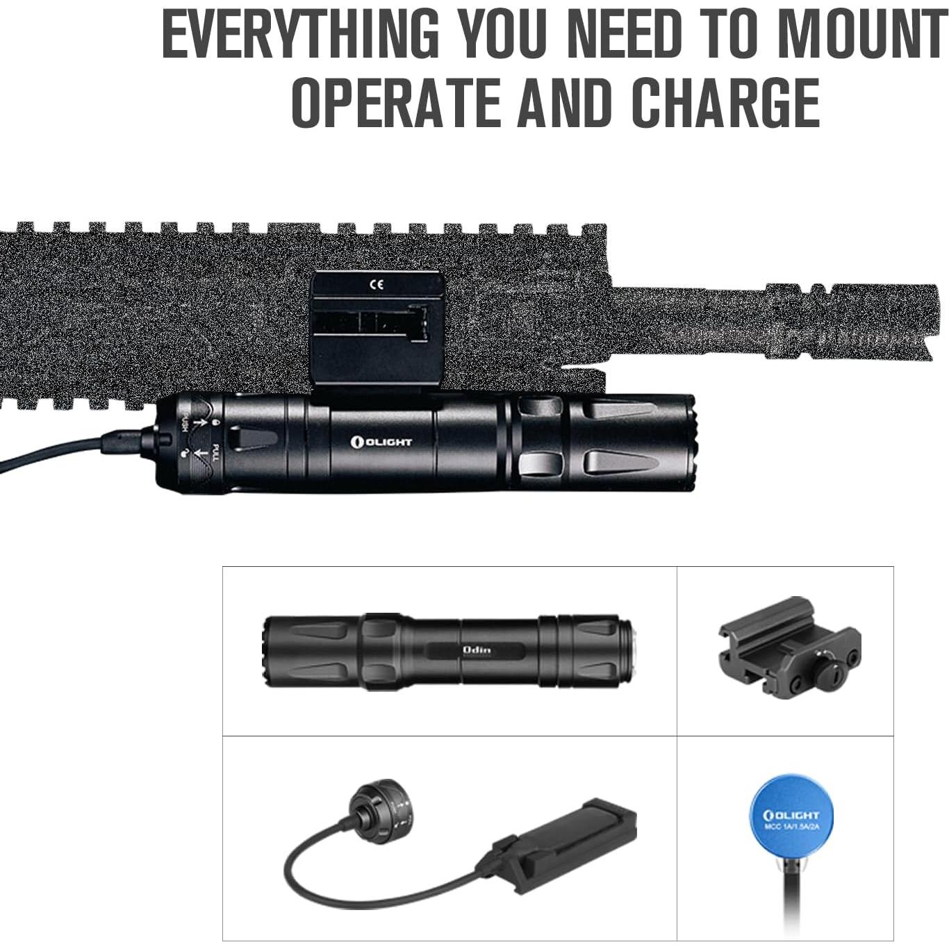 Linterna Táctica OLIGHT Odin 2000 Lúmenes Recargable