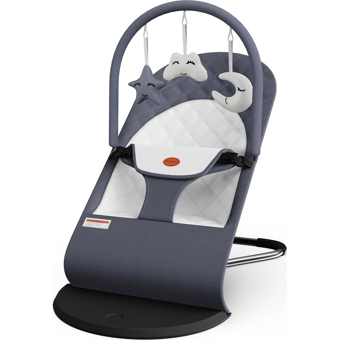 Asiento de rebote portátil para bebés Gris - 0-18 meses, 3 modos