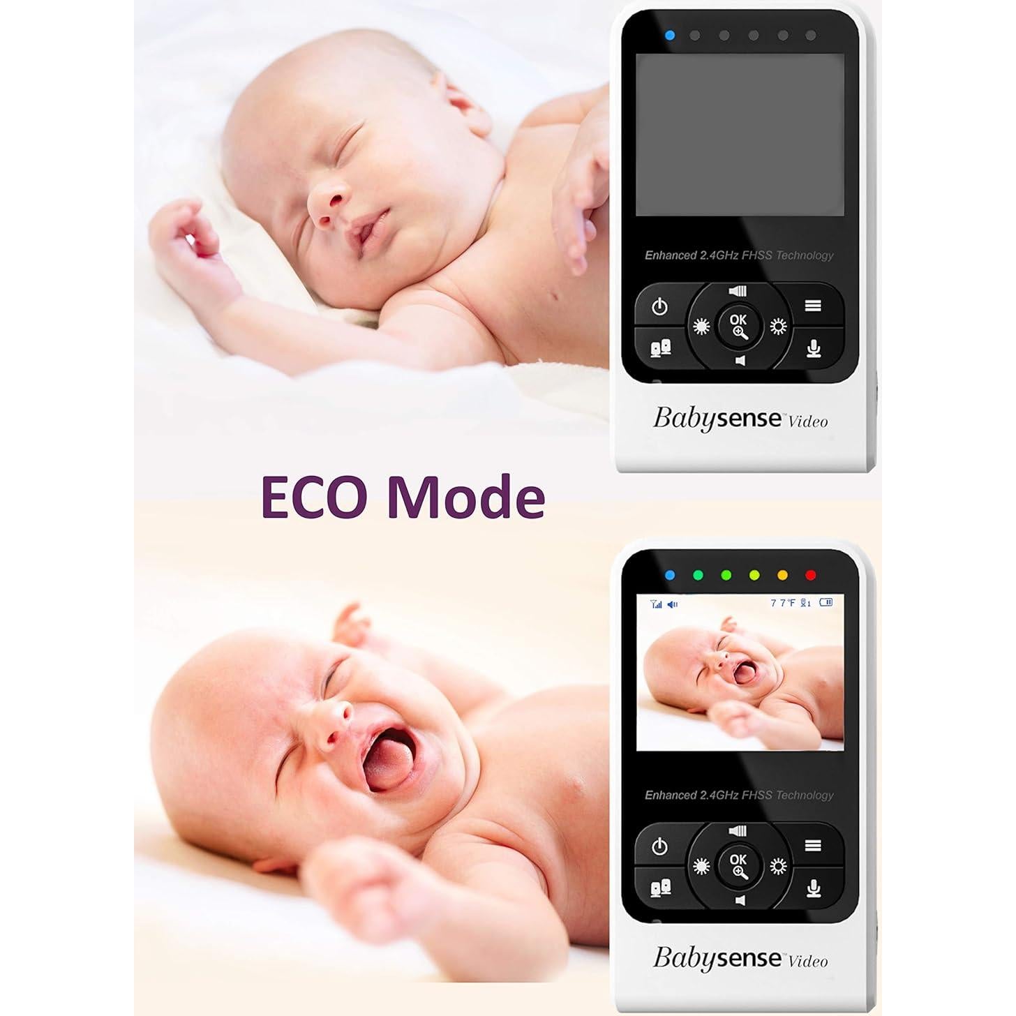 Monitor de Bebé Babysense V24R con Cámara y Audio, 304.8m