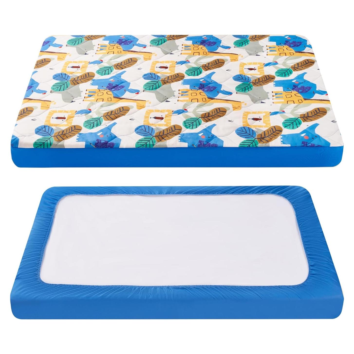 Sábana Ajustable TILLYOU para Pack and Play 99x69 cm Geometría Animal