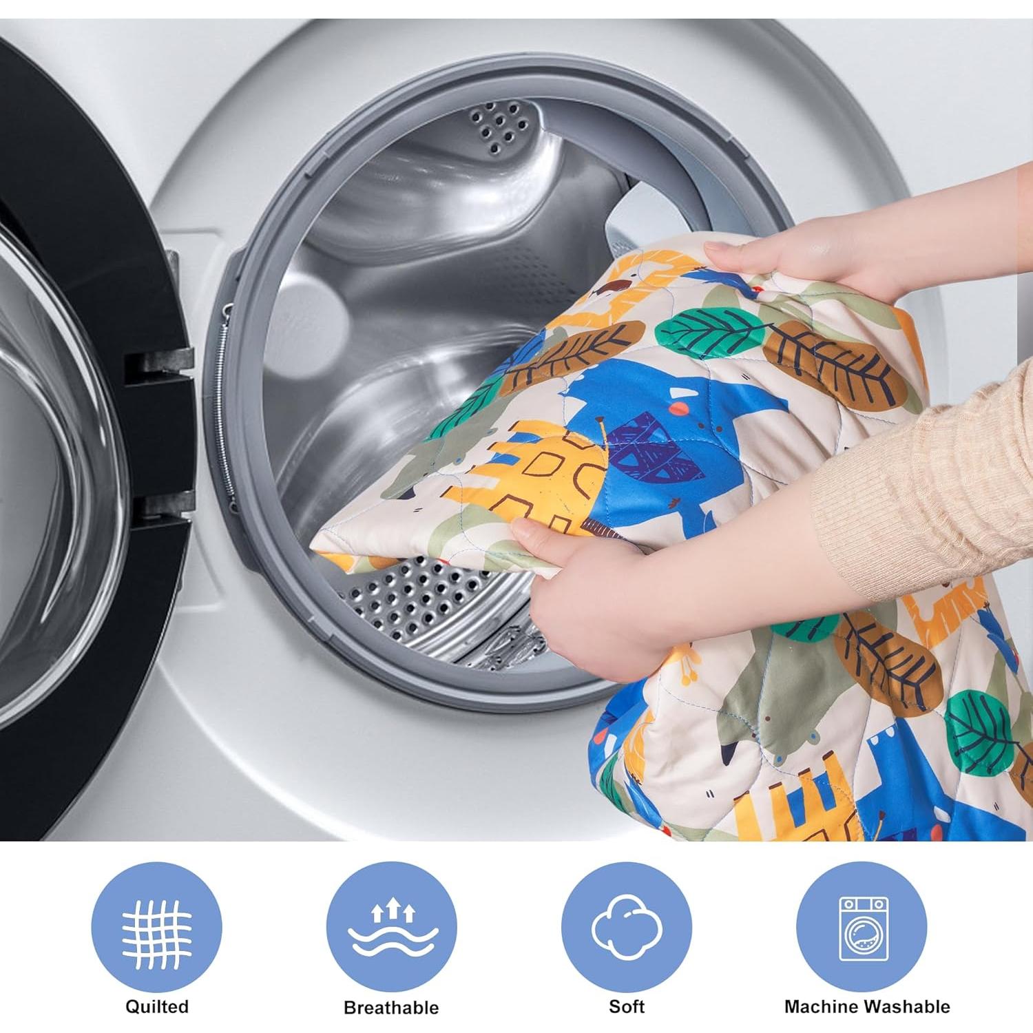 Sábana Ajustable TILLYOU para Pack and Play 99x69 cm Geometría Animal