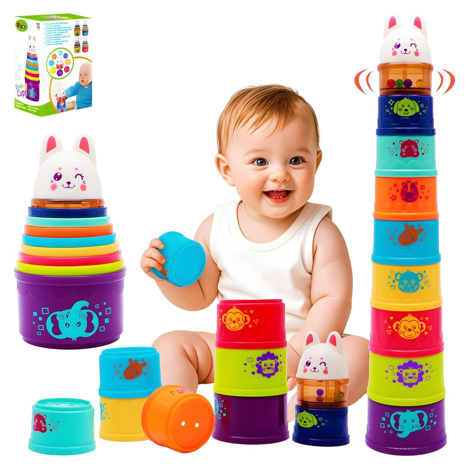 Tazas Apilables Wanonoo Conejo para Bebés 6-36 Meses