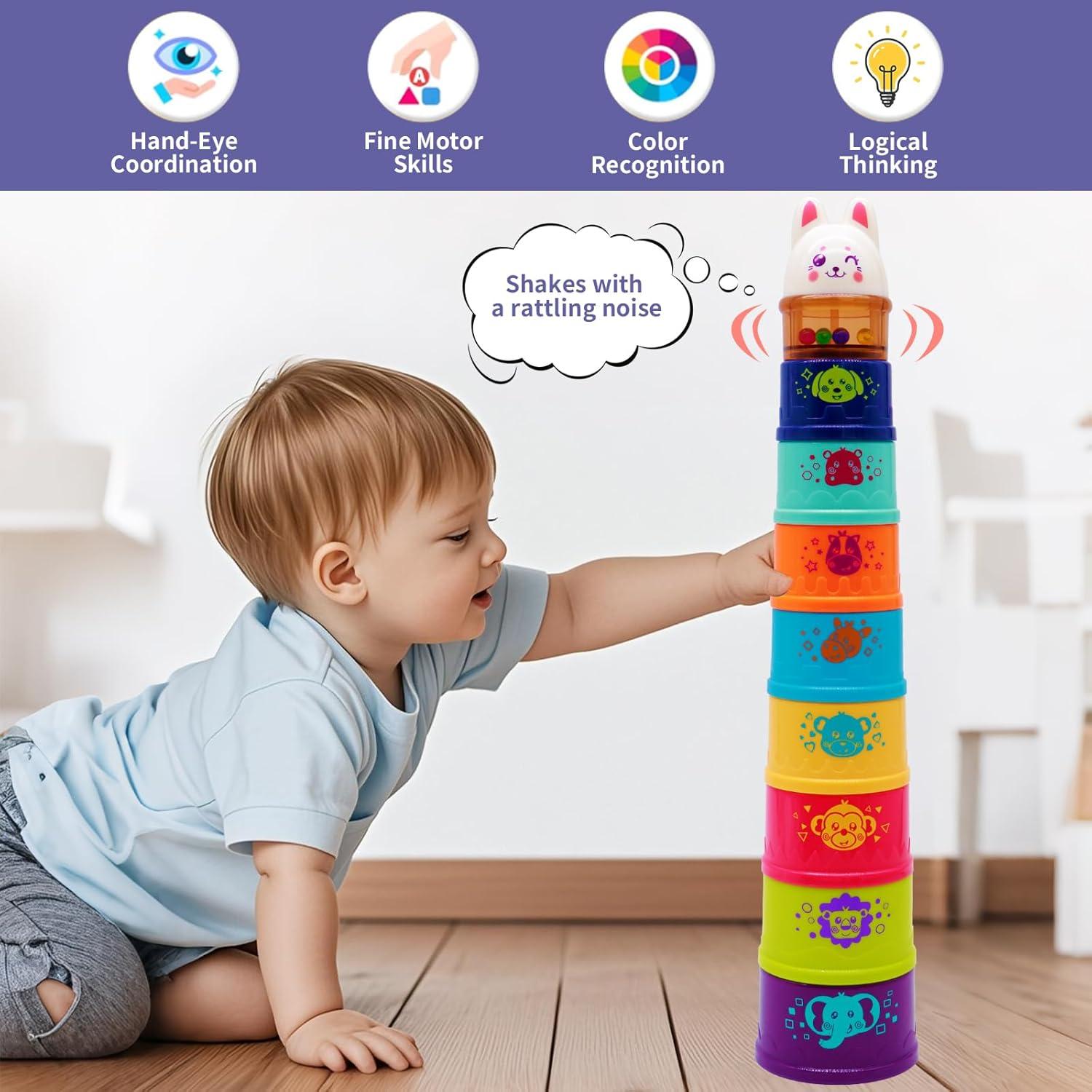 Tazas Apilables Wanonoo Conejo para Bebés 6-36 Meses