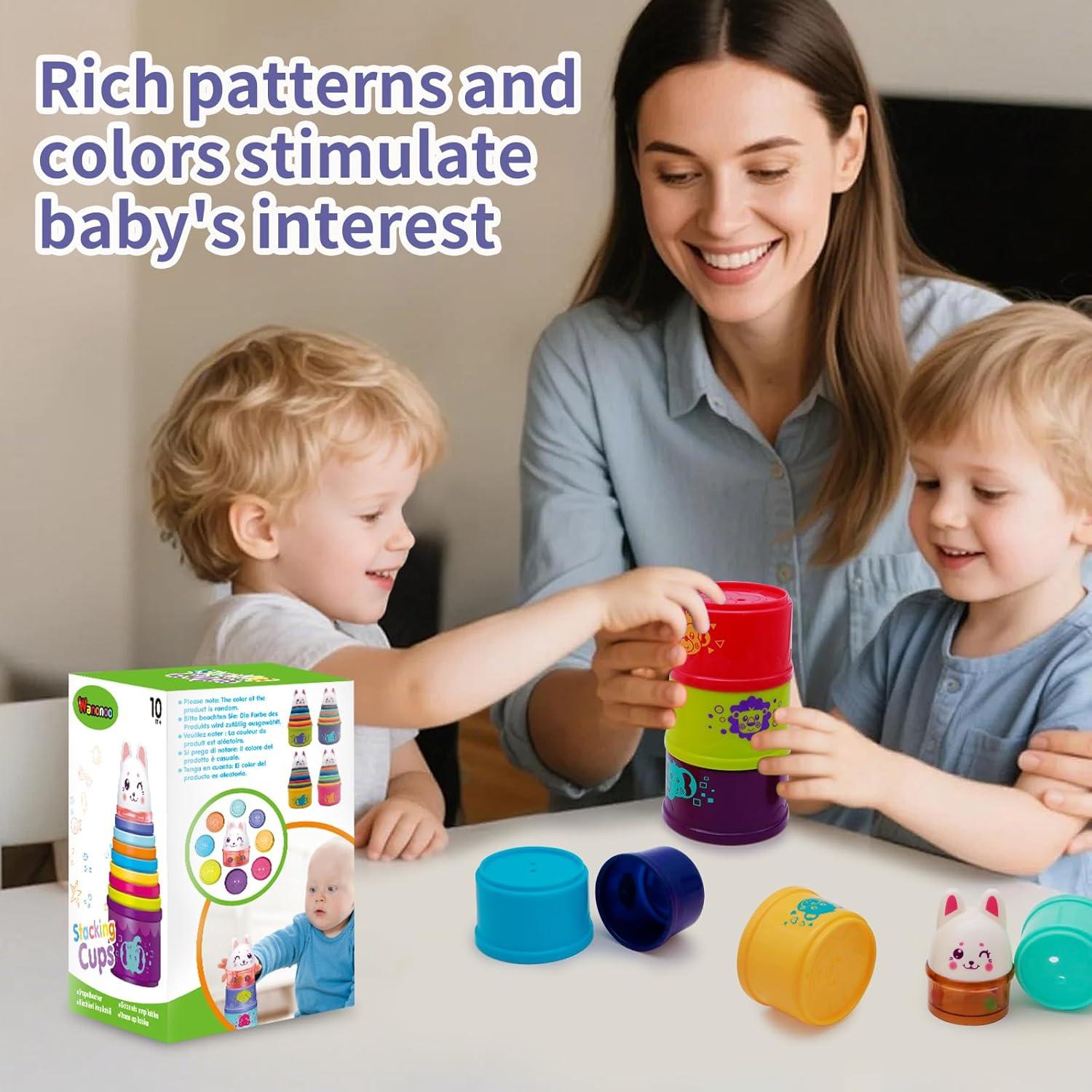 Tazas Apilables Wanonoo Conejo para Bebés 6-36 Meses