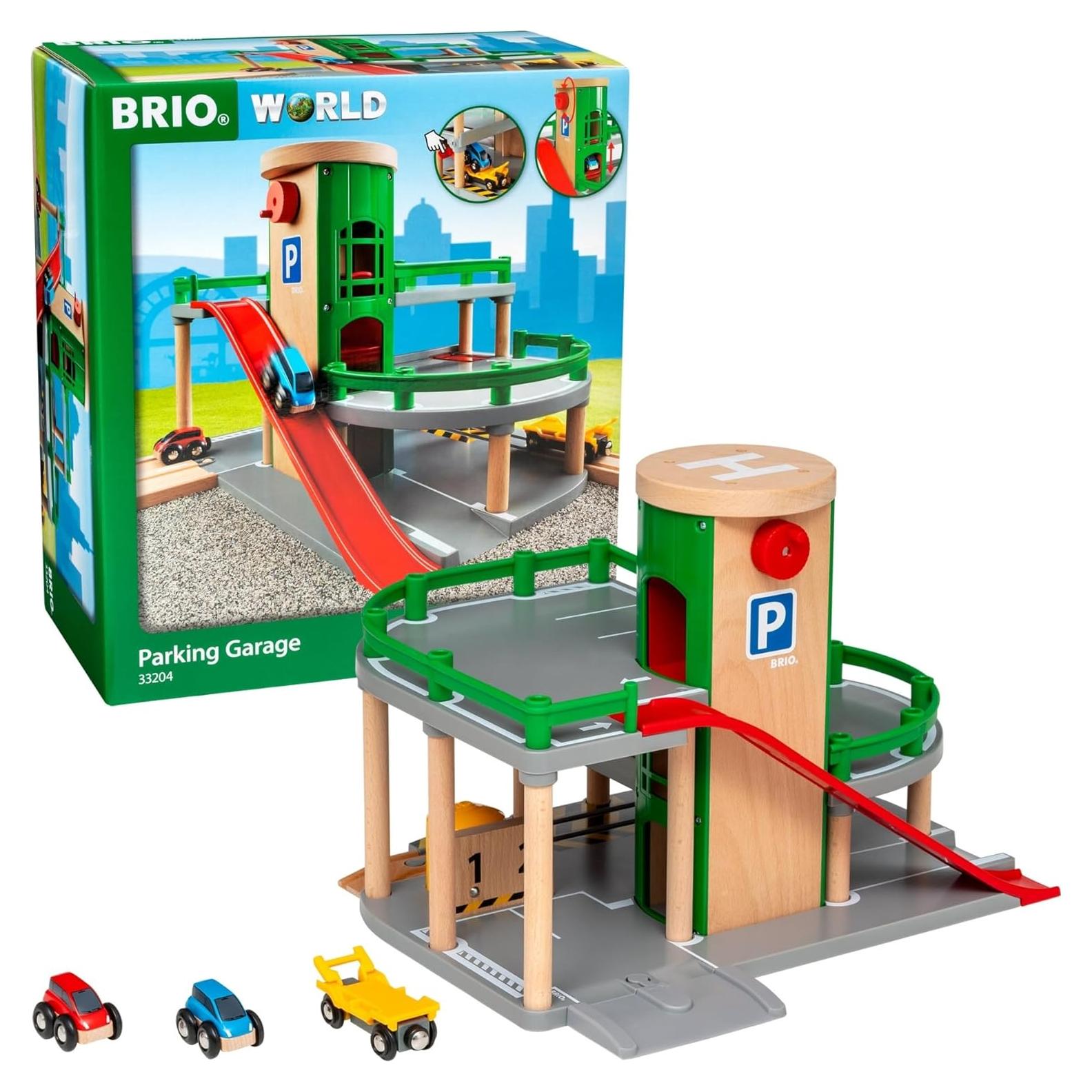 Garaje de Estacionamiento BRIO World - Juguete de Madera 7 Piezas