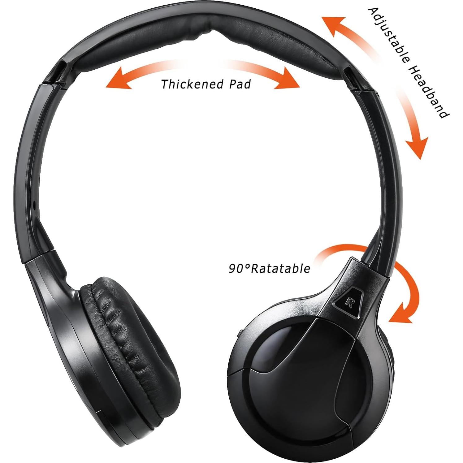 Auriculares Inalámbricos IR KOBANOICA para DVD de Coche - Paquete de 3