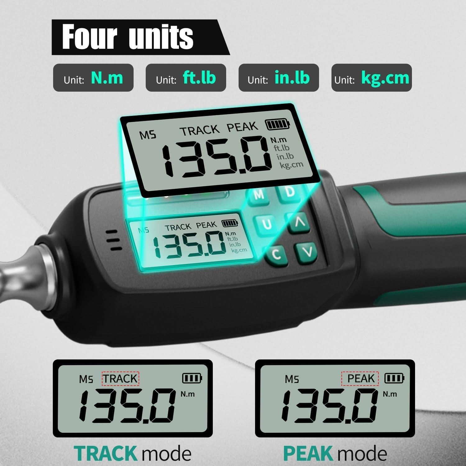 Llave de Torque Digital XLIT 1/2" 6.8-135 Nm Precisión ±2%