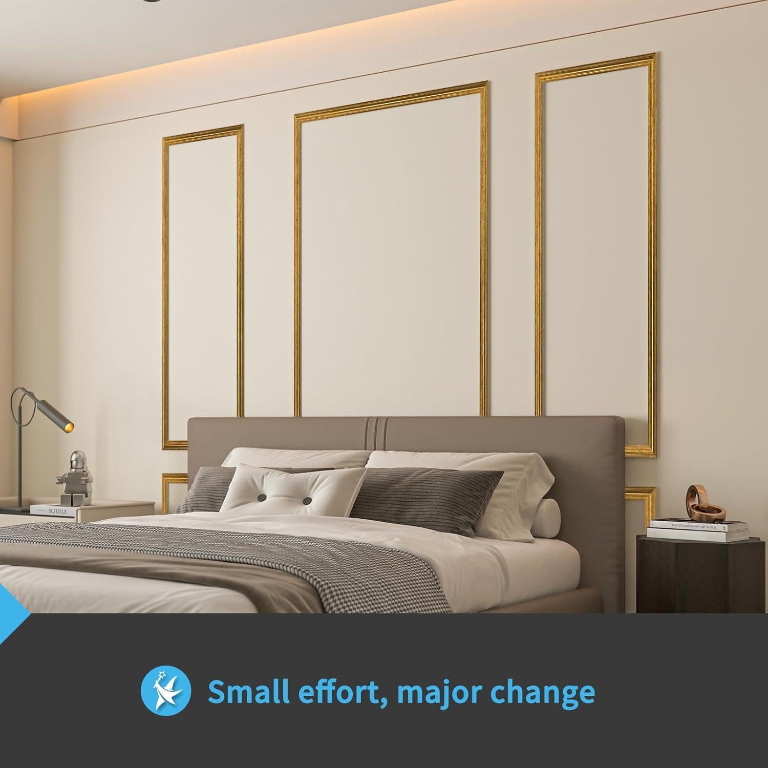 Juego de Molduras de Pared Art3d 6 Piezas Oro Antiguo