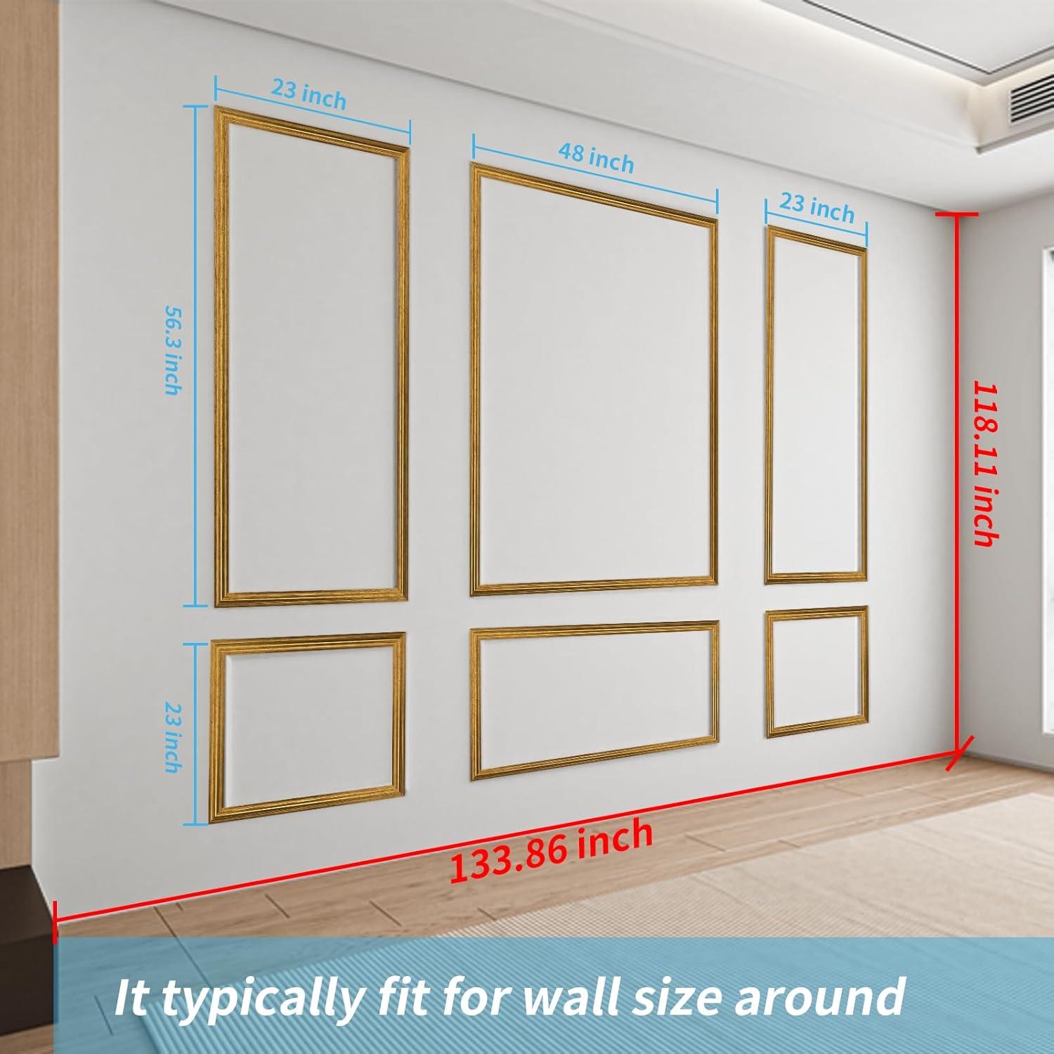 Juego de Molduras de Pared Art3d 6 Piezas Oro Antiguo