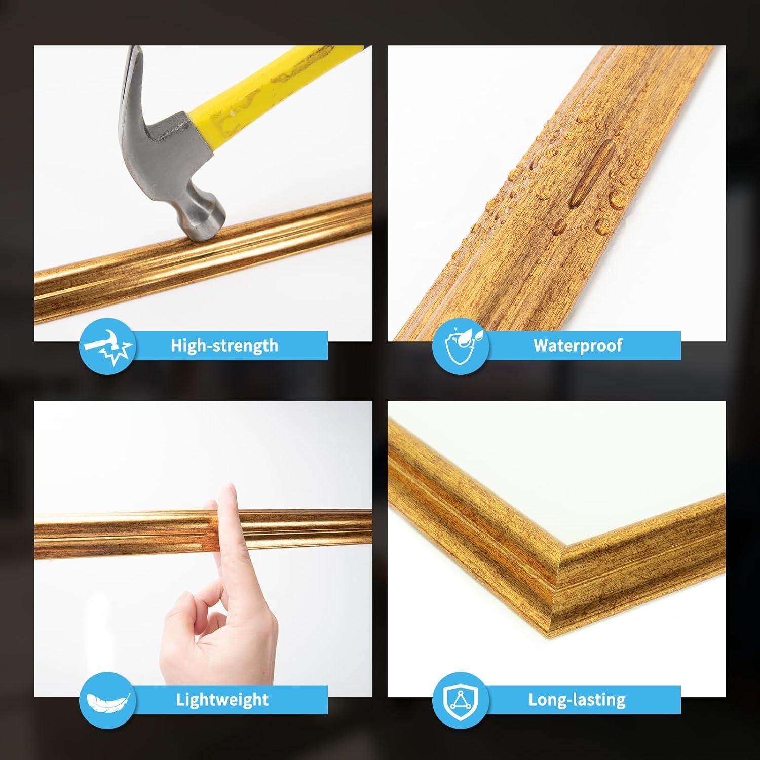 Juego de Molduras de Pared Art3d 6 Piezas Oro Antiguo