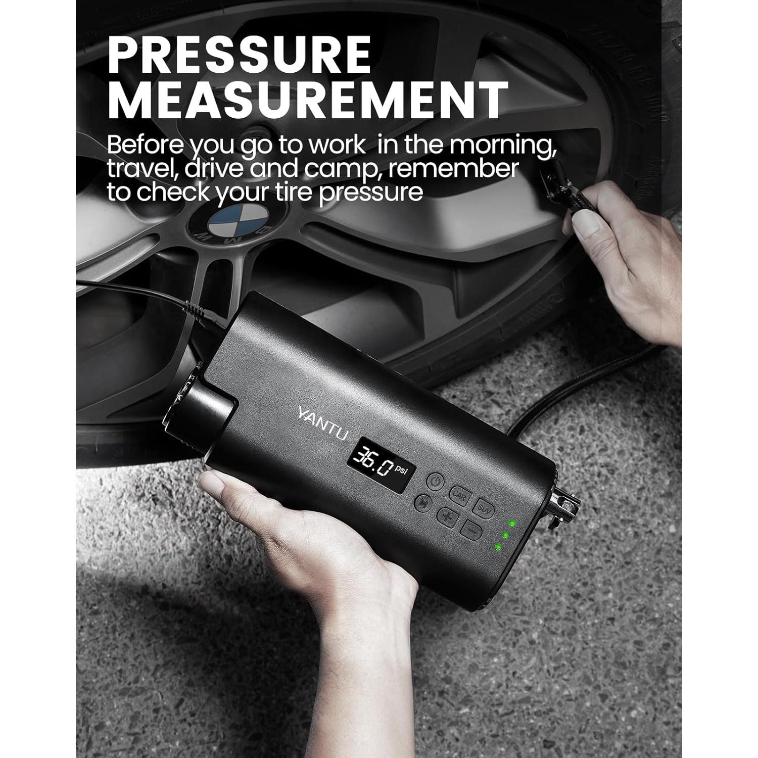 Compresor de Aire Portátil YANTU 12V con Pantalla Digital