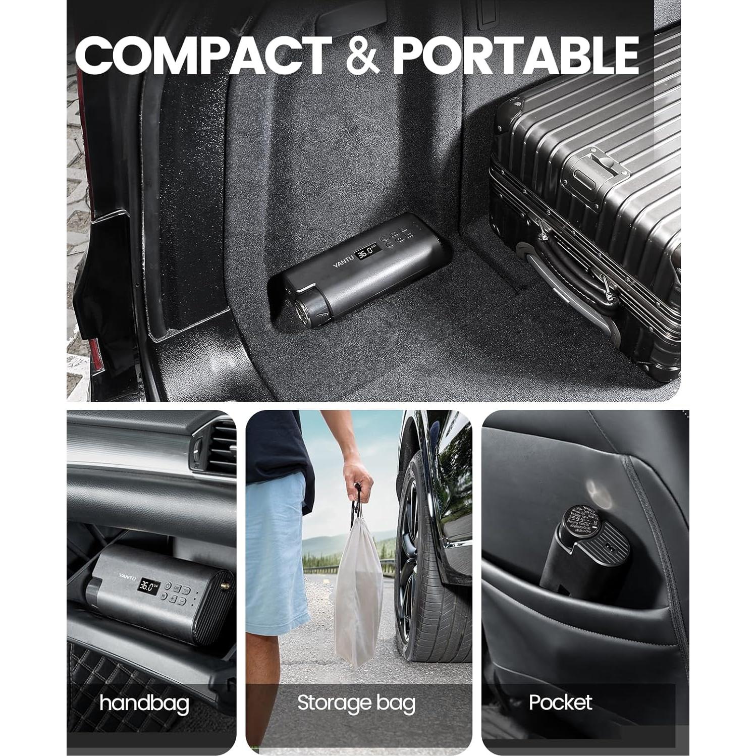 Compresor de Aire Portátil YANTU 12V con Pantalla Digital