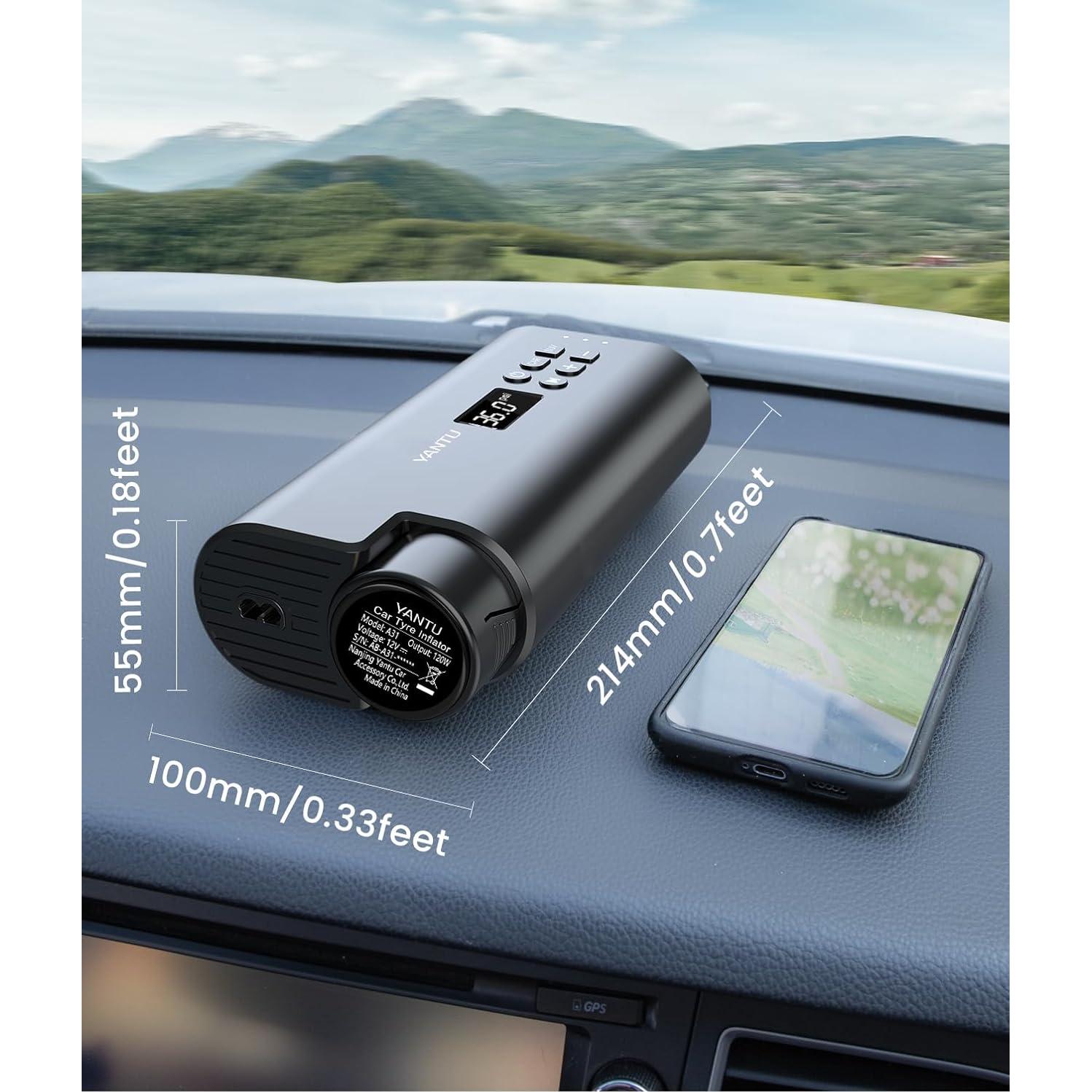 Compresor de Aire Portátil YANTU 12V con Pantalla Digital