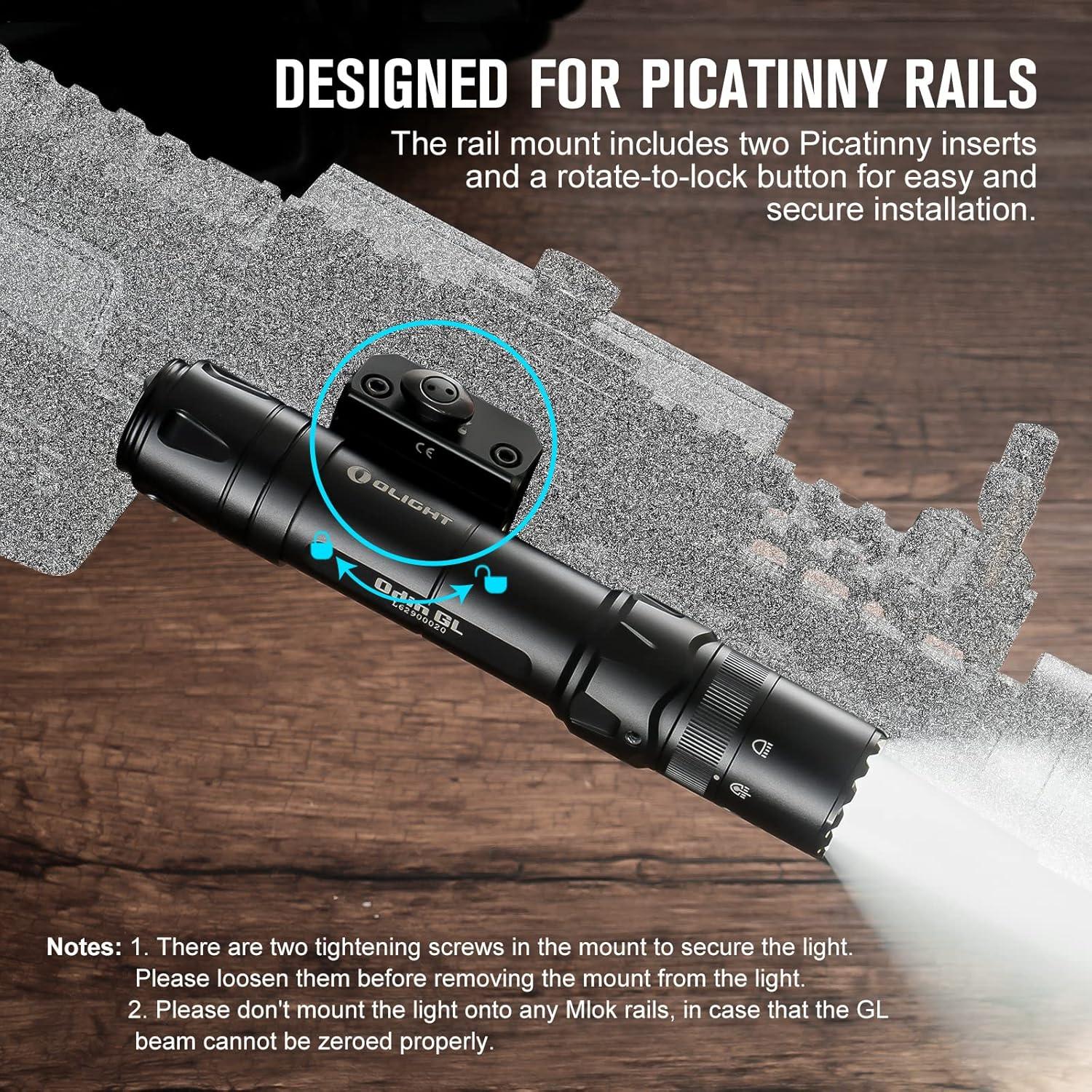 Linterna Táctica OLIGHT Odin GL 1500 Lúmenes Montaje Picatinny