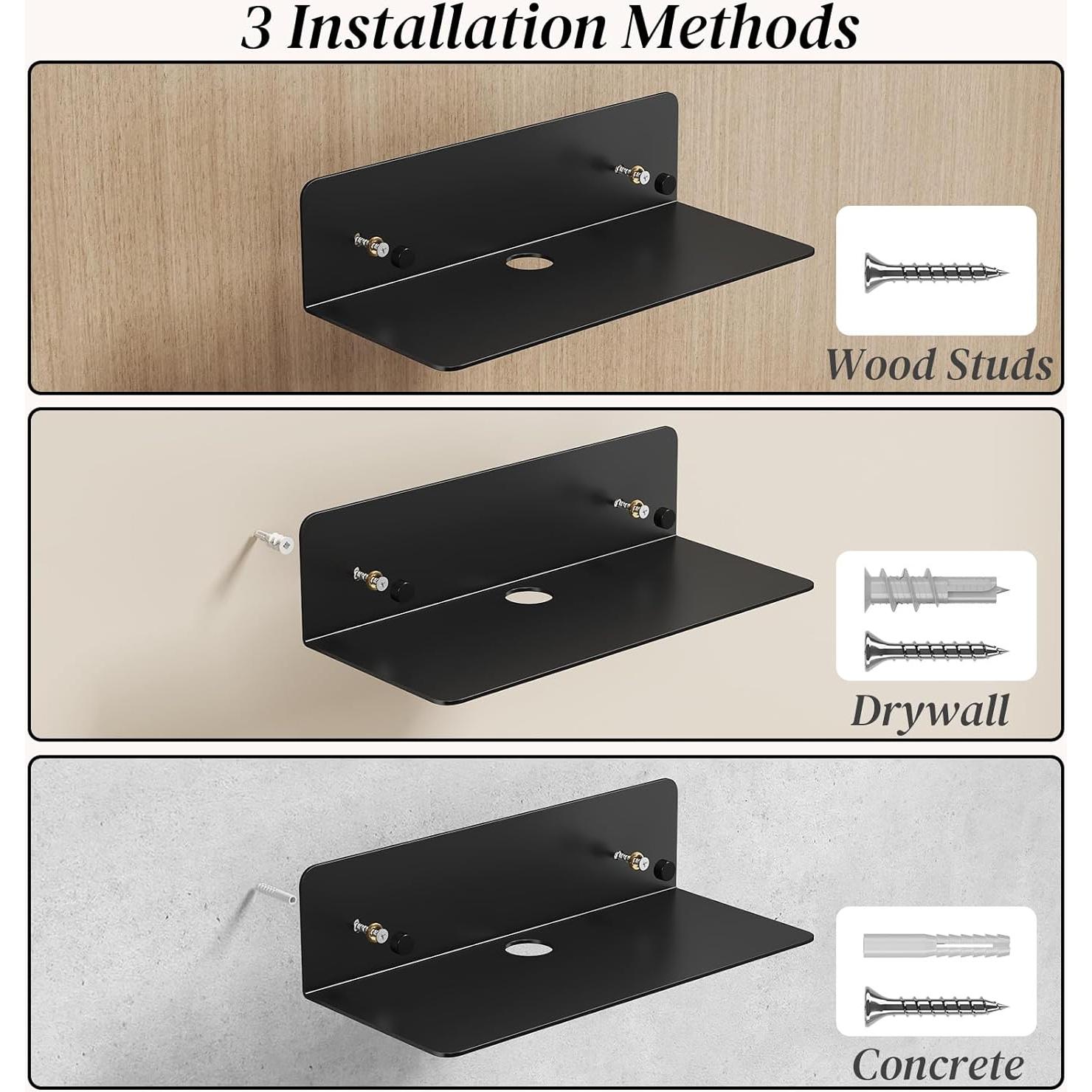 Estante Flotante Dr.DJ BL1 22.86x9.4cm Negro para Pared